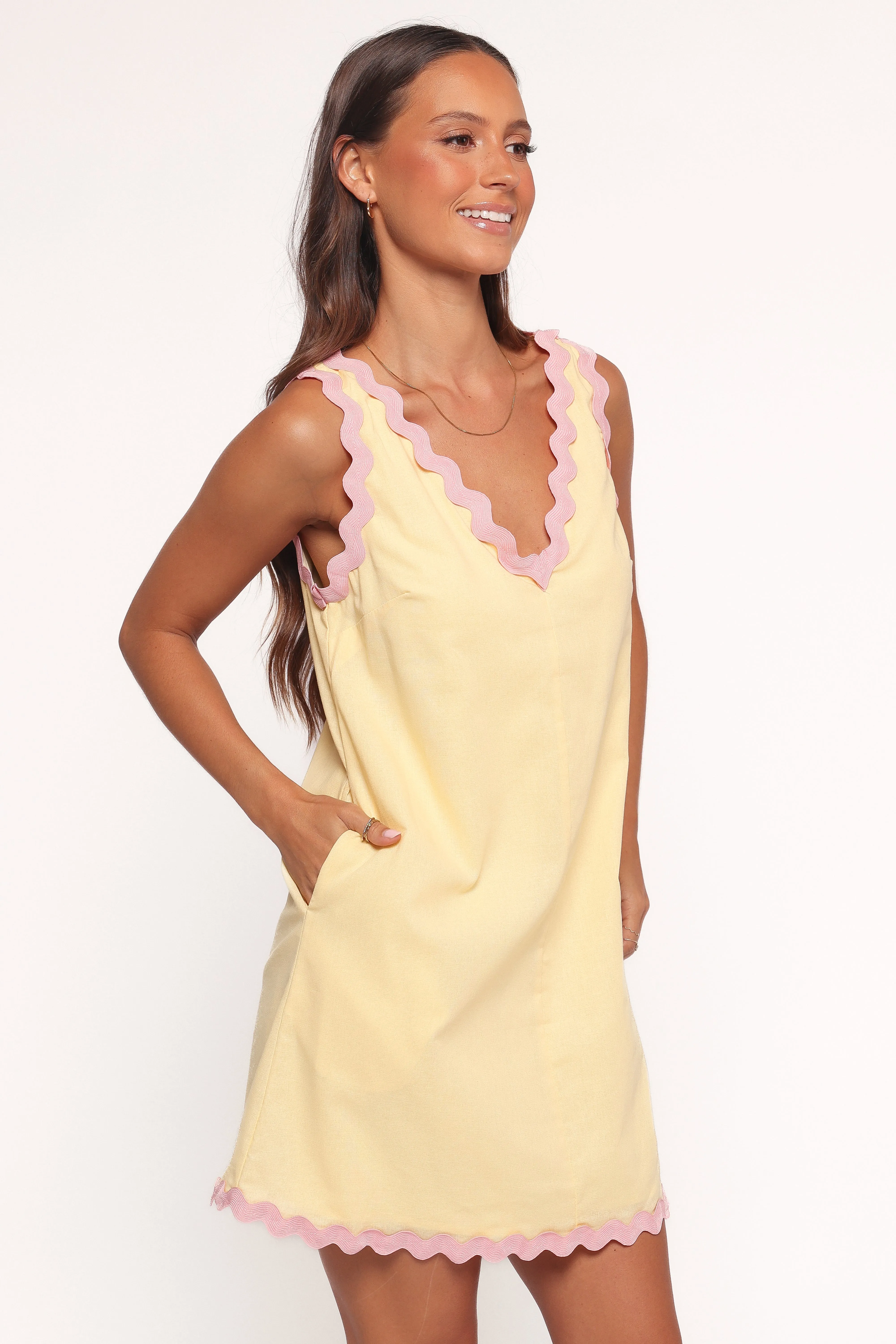 Calliope Mini Dress - Yellow Pink sold by Petal & Pup product image thumbnail 4