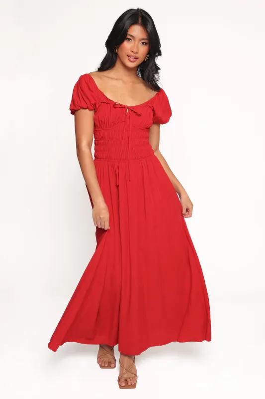 Theodora Maxi Dress - Red sold by Petal & Pup