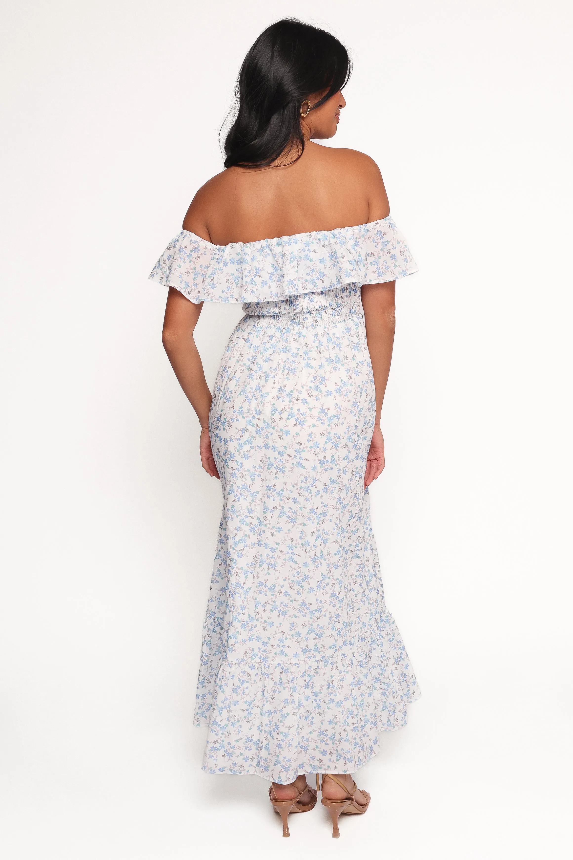 Priscilla Strapless Midi Dress - Blue Floral sold by Petal & Pup product image thumbnail 3