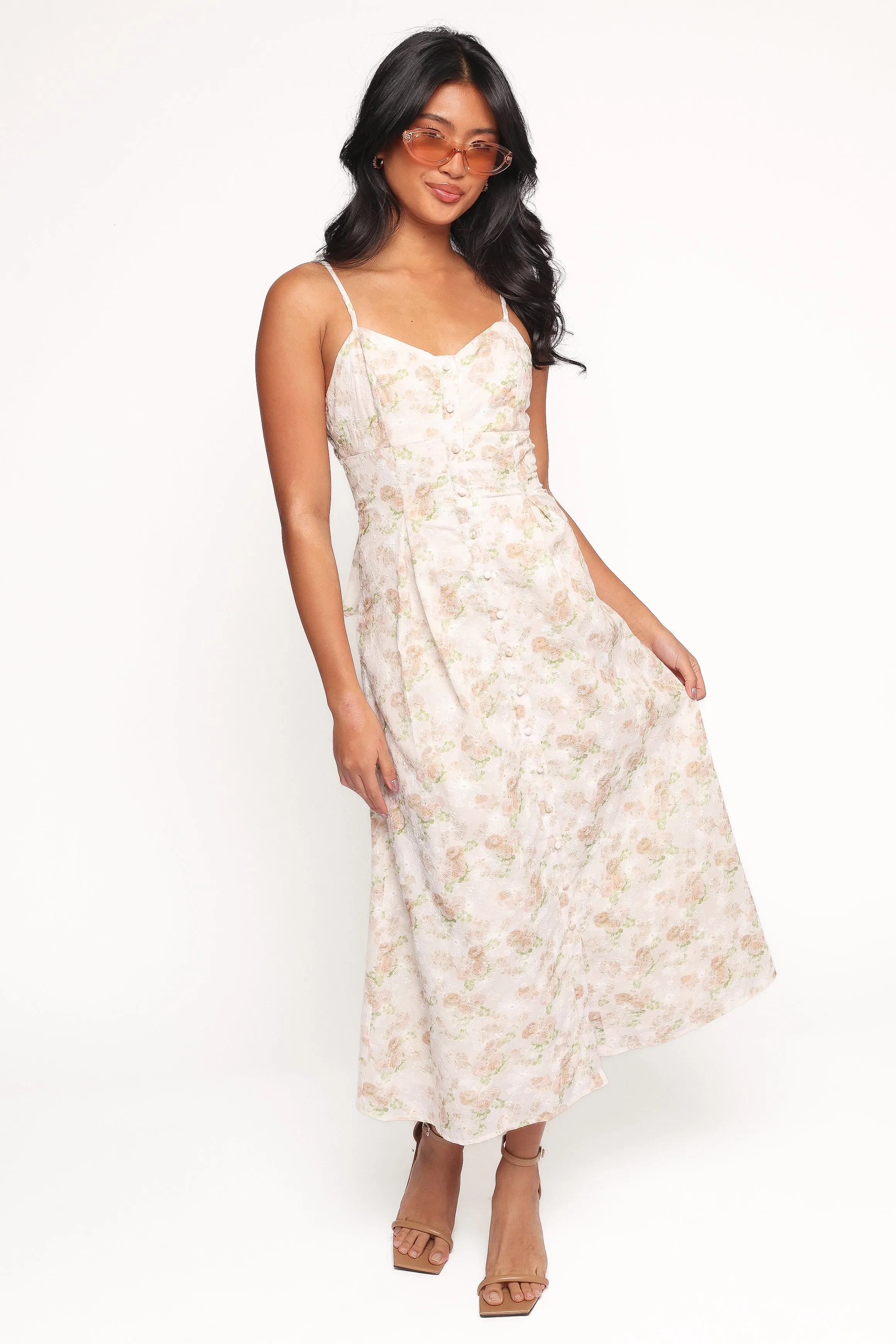 Teah Midi Dress - Pink Floral sold by Petal & Pup