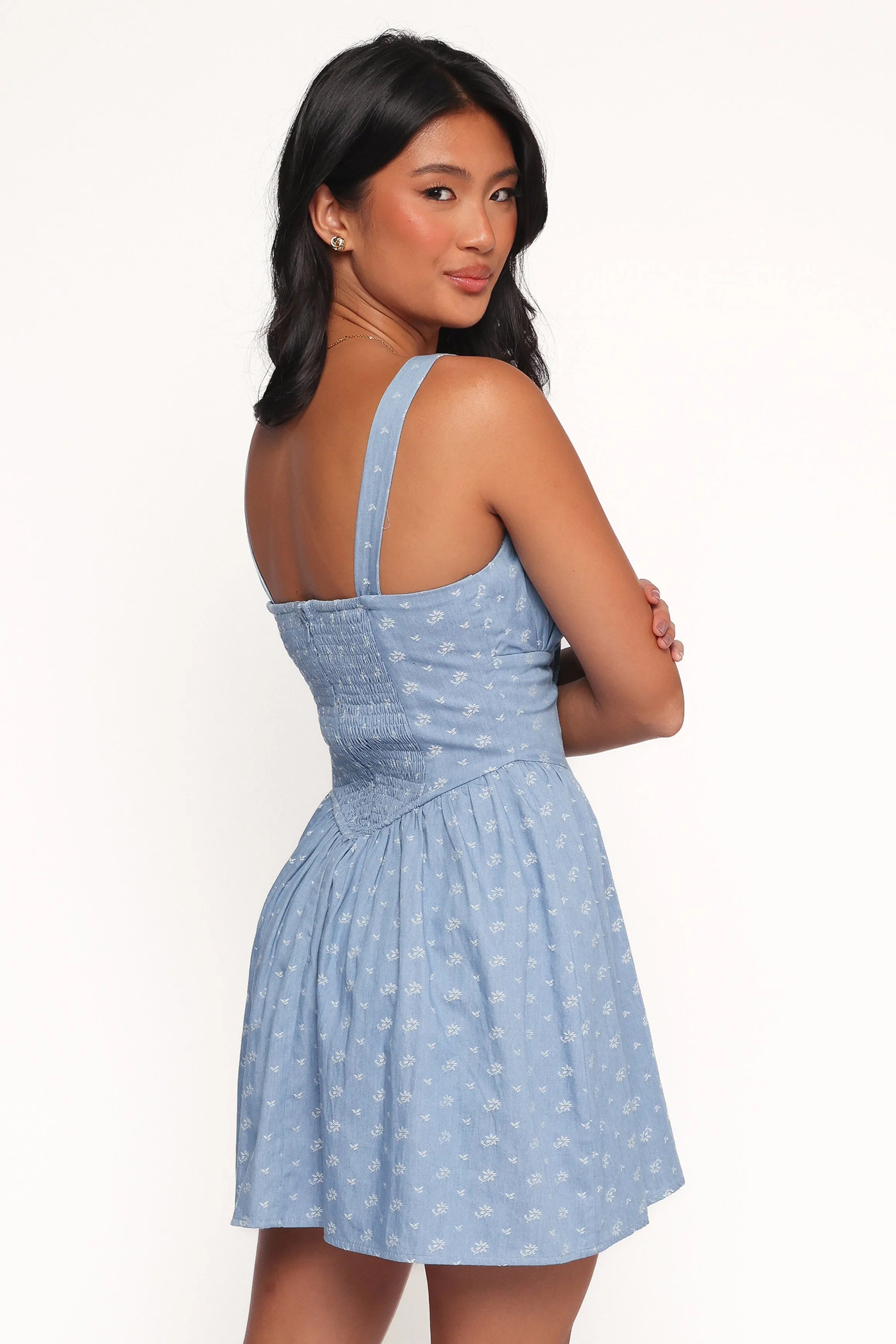 Shelton Mini Dress - Floral Denim sold by Petal & Pup product image thumbnail 3