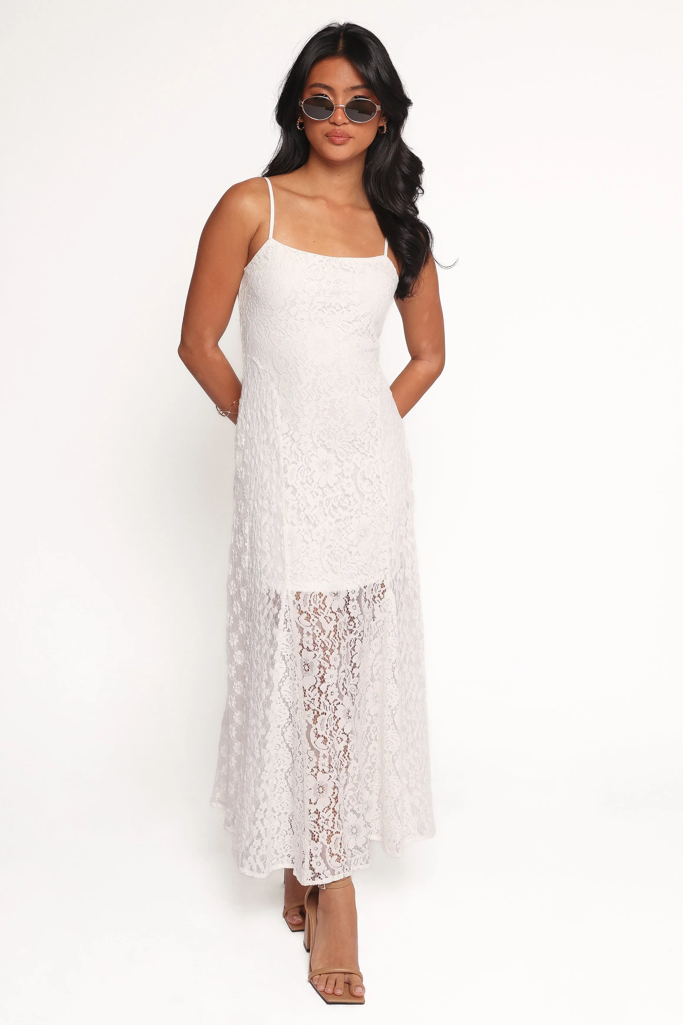 Varia Lace Maxi Dress - White sold by Petal & Pup