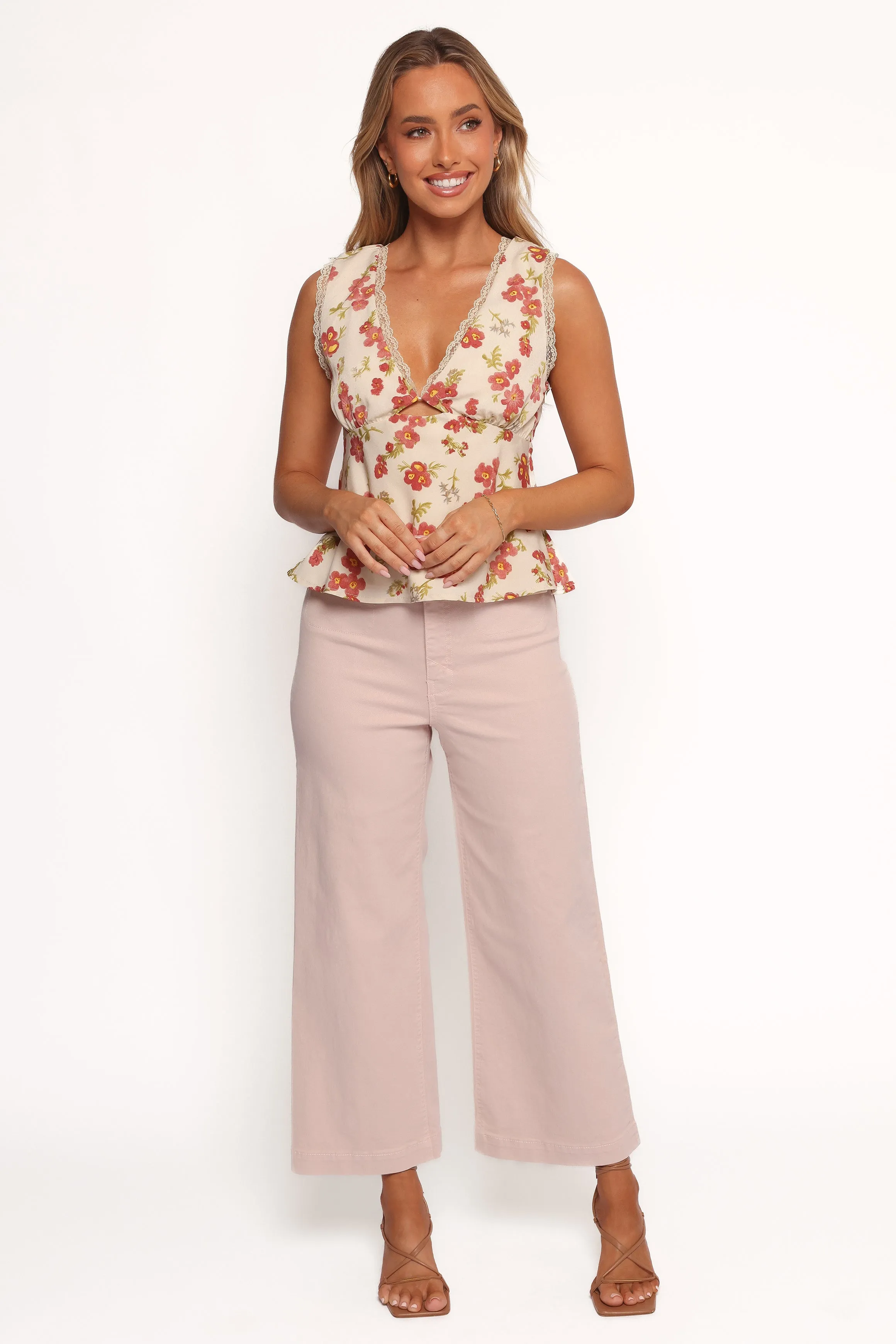Gemma Cropped Wide Leg Jeans - Sepia Rose sold by Petal & Pup