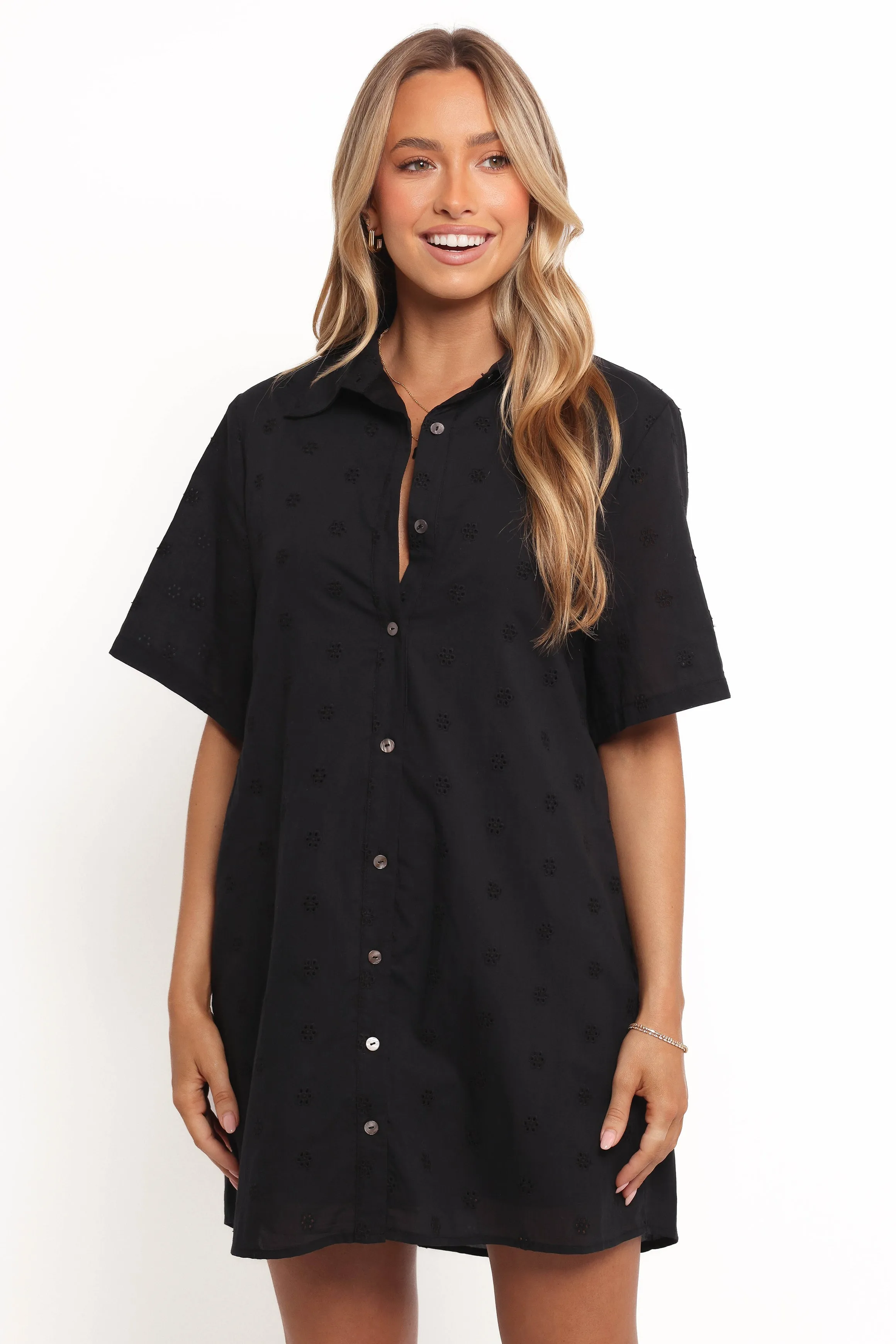 Grady Collared Shirt Dress - Black sold by Petal & Pup product image thumbnail 2