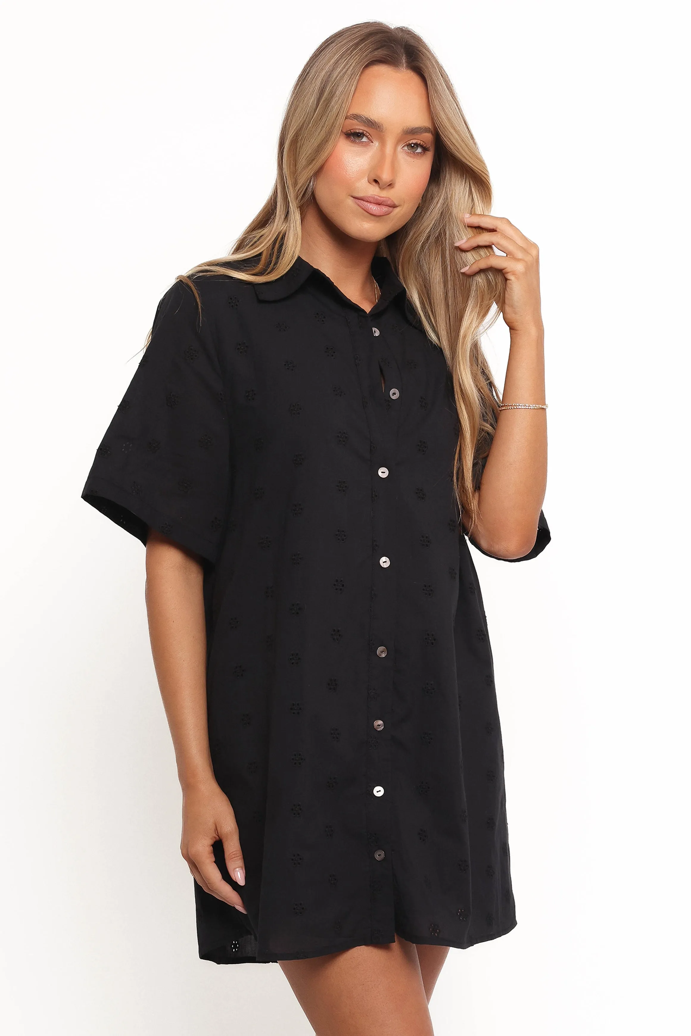 Grady Collared Shirt Dress - Black sold by Petal & Pup product image thumbnail 5