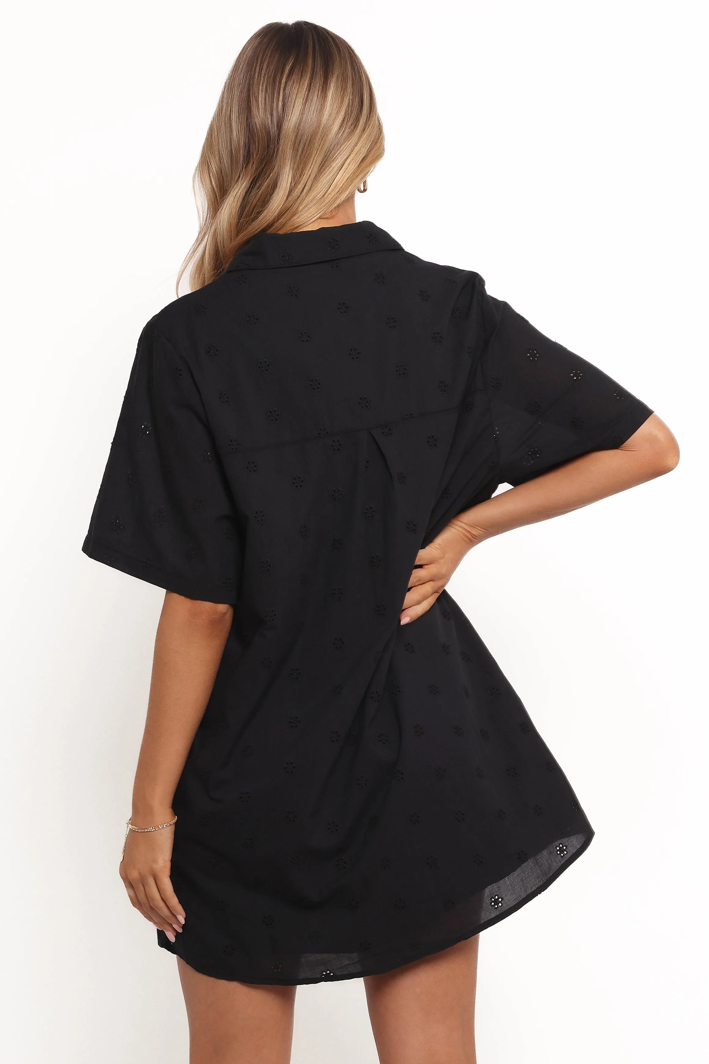 Grady Collared Shirt Dress - Black sold by Petal & Pup product image thumbnail 4