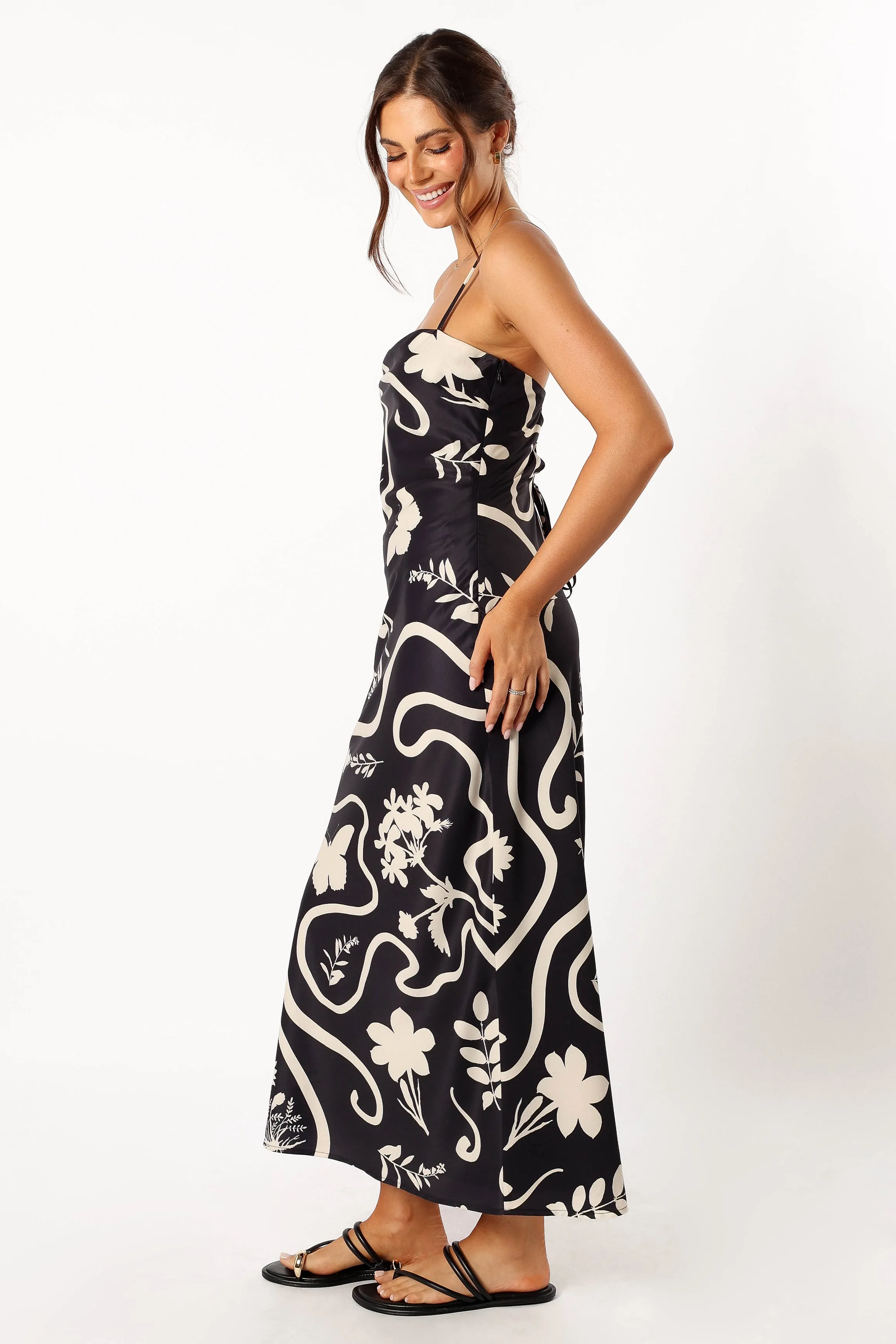 Leo Long Midi Slip Dress - Black Sand sold by Petal & Pup product image thumbnail 5