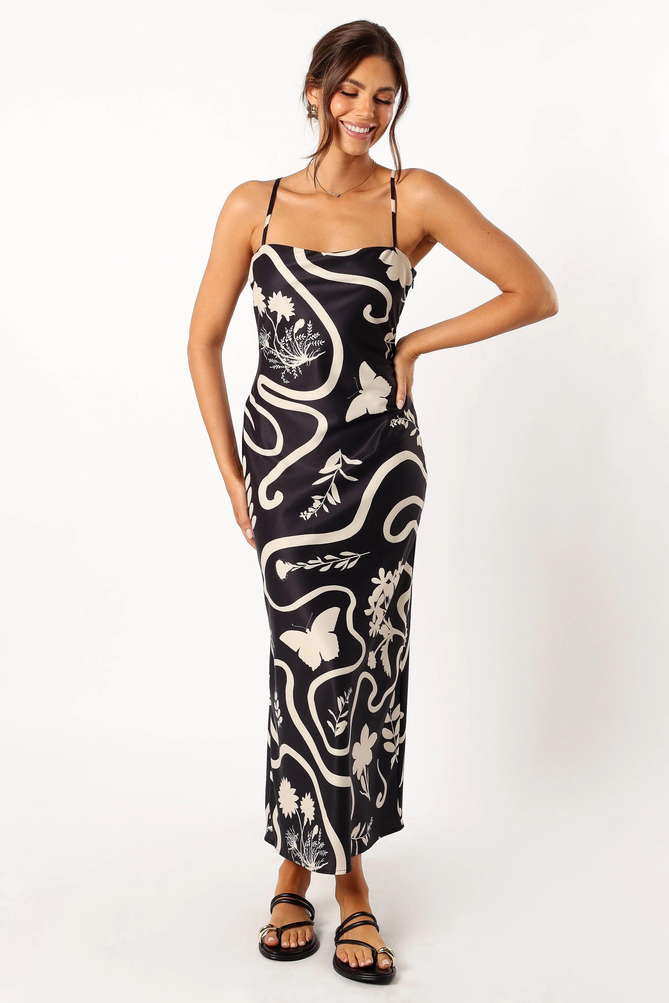 Leo Long Midi Slip Dress - Black Sand sold by Petal & Pup product image thumbnail 3