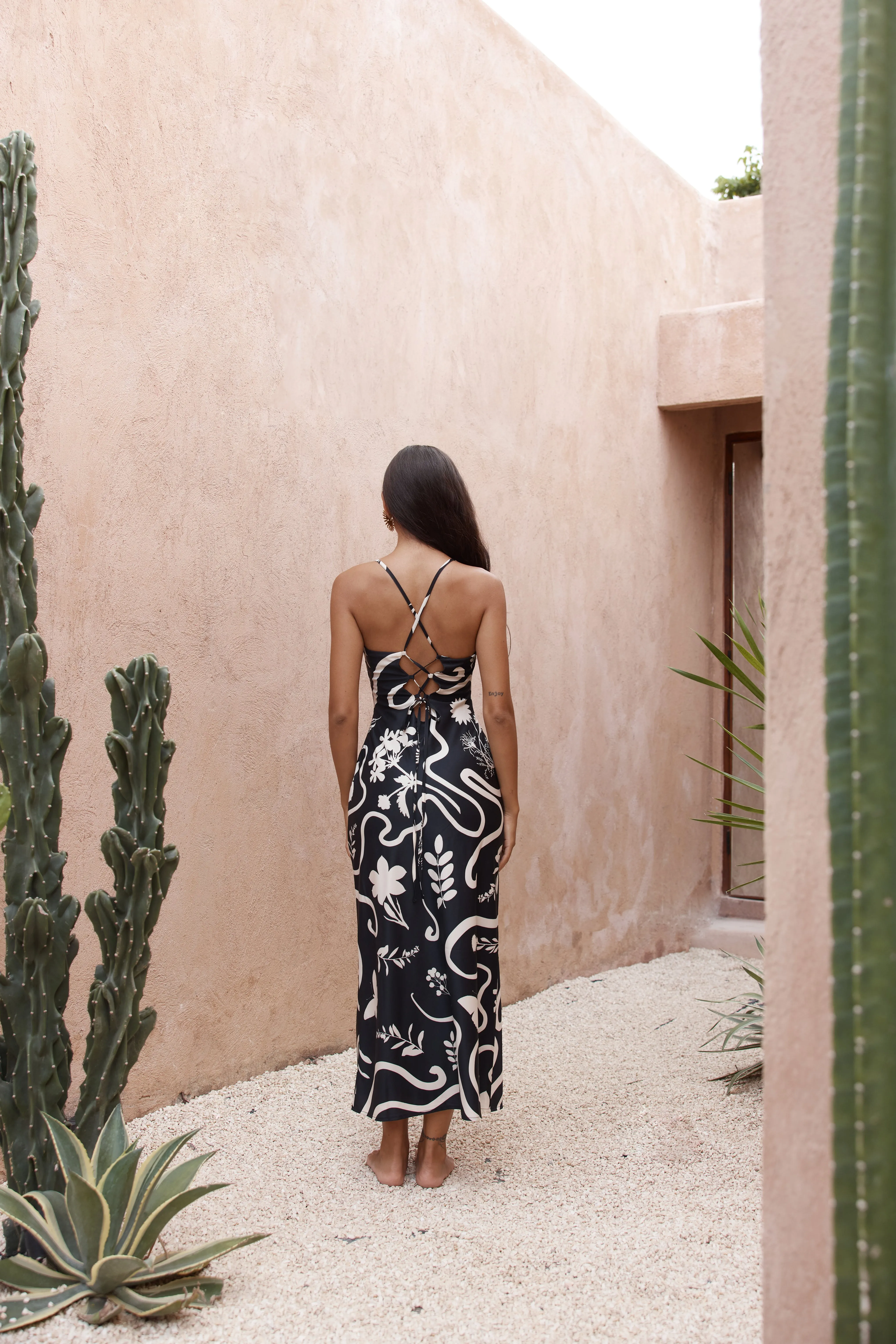 Leo Long Midi Slip Dress - Black Sand sold by Petal & Pup product image thumbnail 2