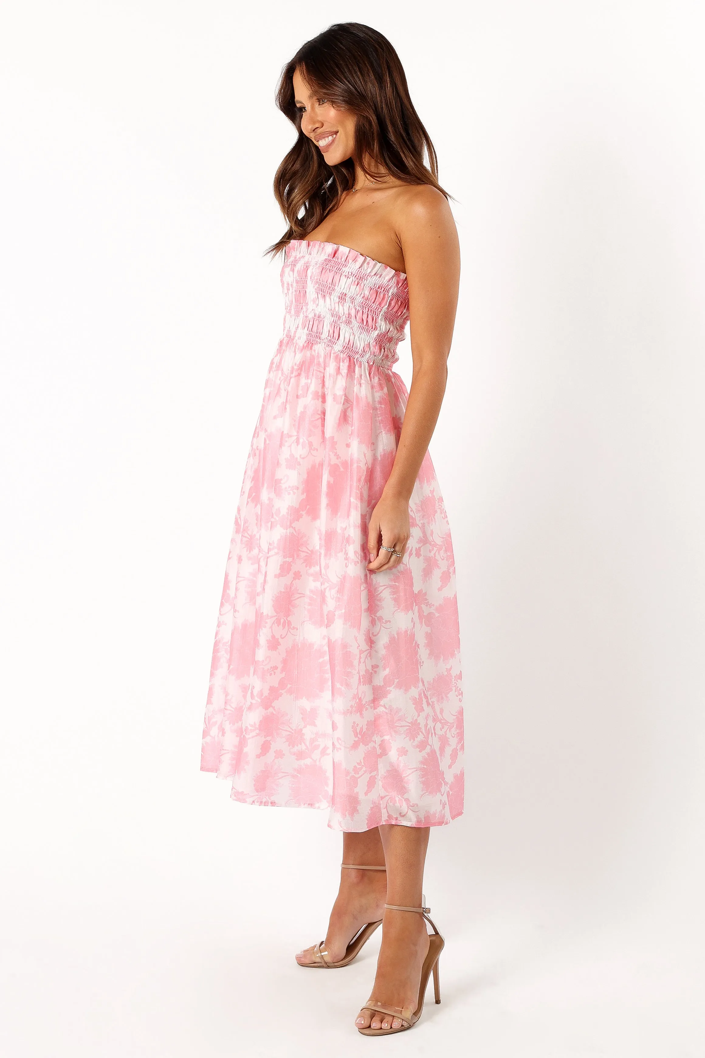 Carter Strapless Midi Dress - Pink Floral sold by Petal & Pup product image thumbnail 5