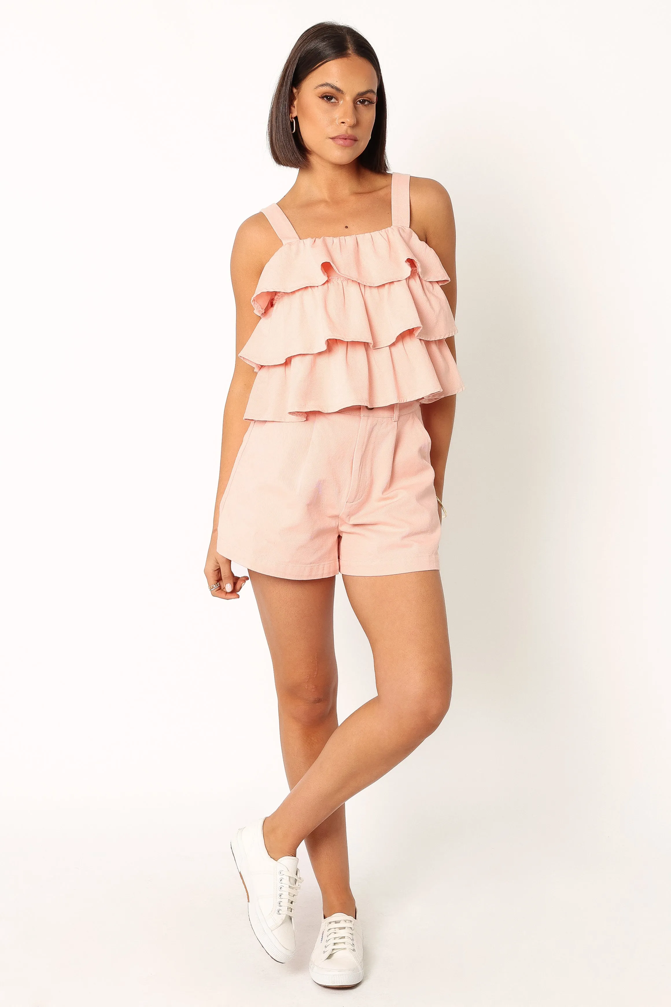 Dalaney Contrast Stitch Denim Top - Pink sold by Petal & Pup product image thumbnail 2