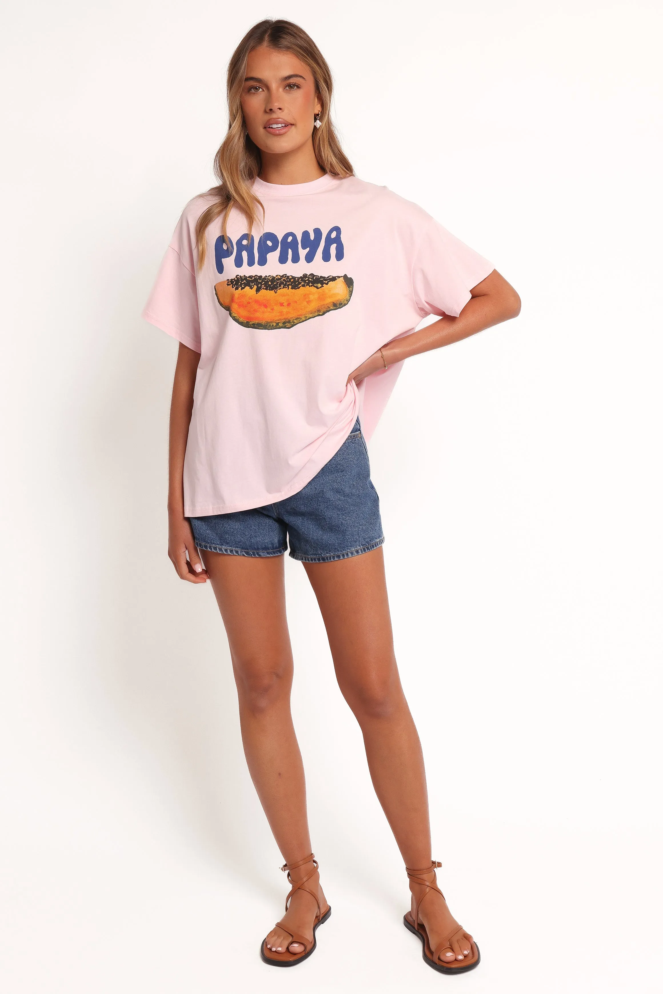 Papaya Graphic Tee - Pale Pink sold by Petal & Pup product image thumbnail 3