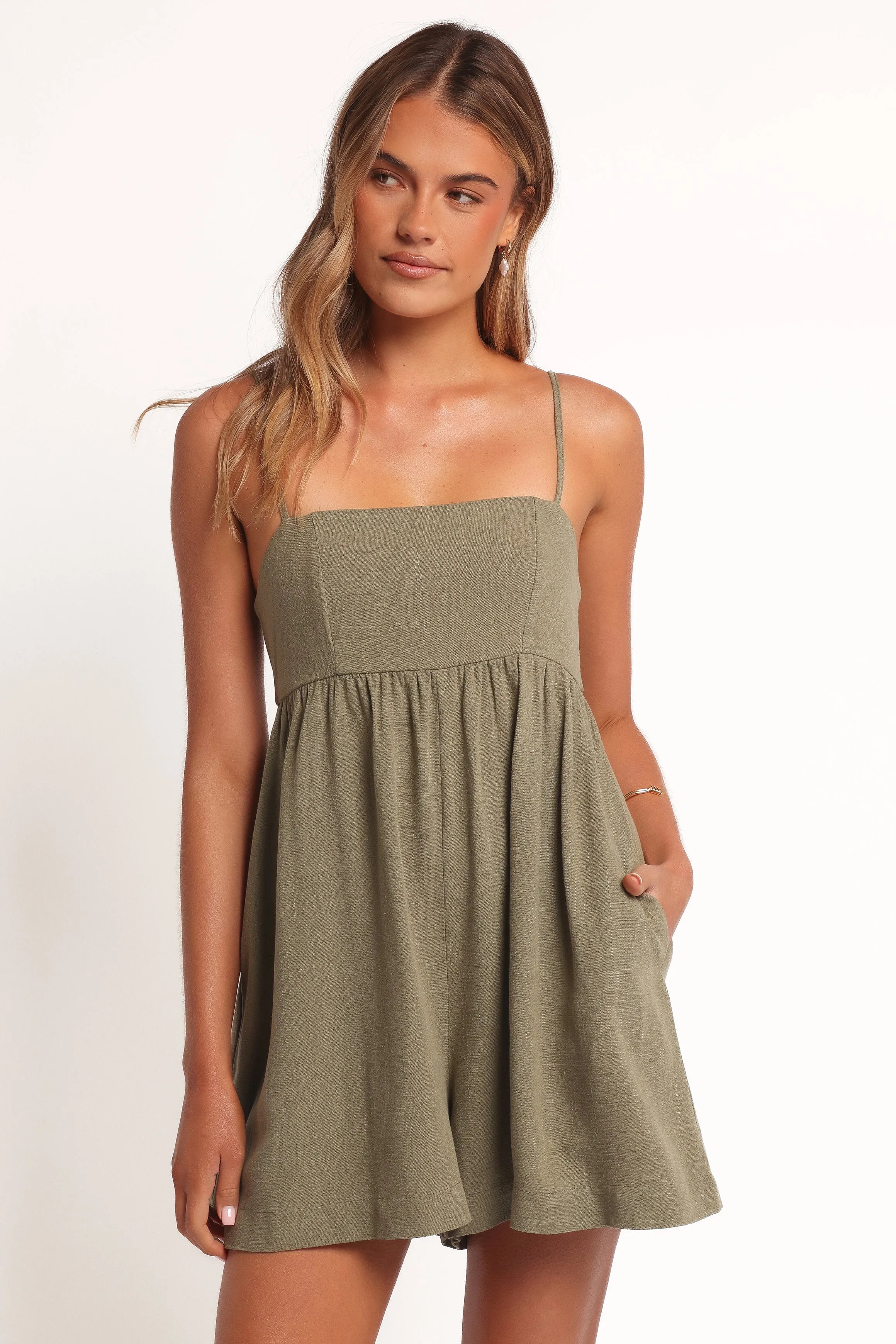 Quinley Romper - Olive sold by Petal & Pup product image thumbnail 2