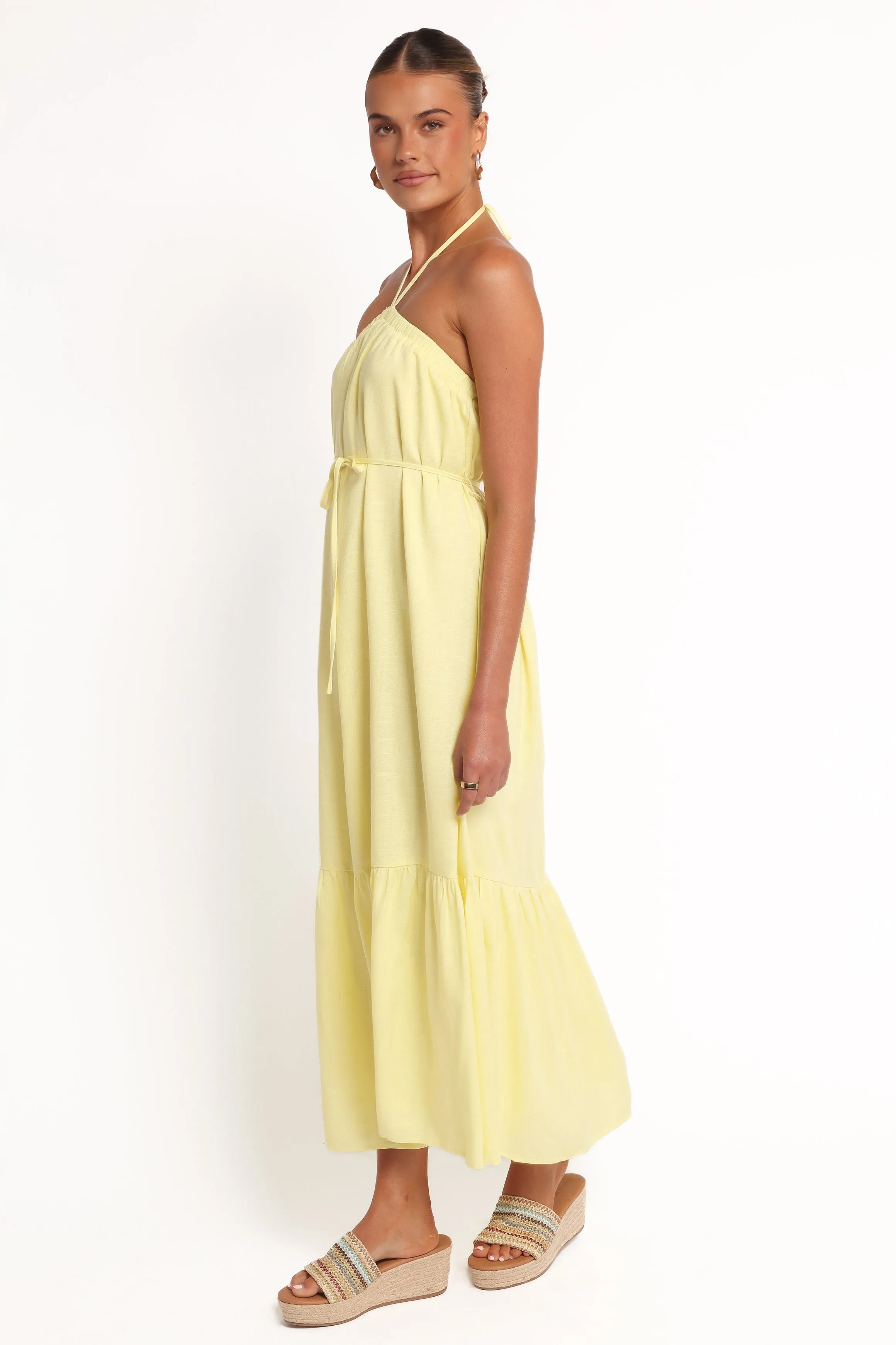 View Halterneck Maxi Dress - Lemon sold by Petal & Pup product image thumbnail 5