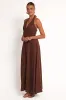 Marie Halterneck Maxi Dress - Chocolate sold by Petal & Pup