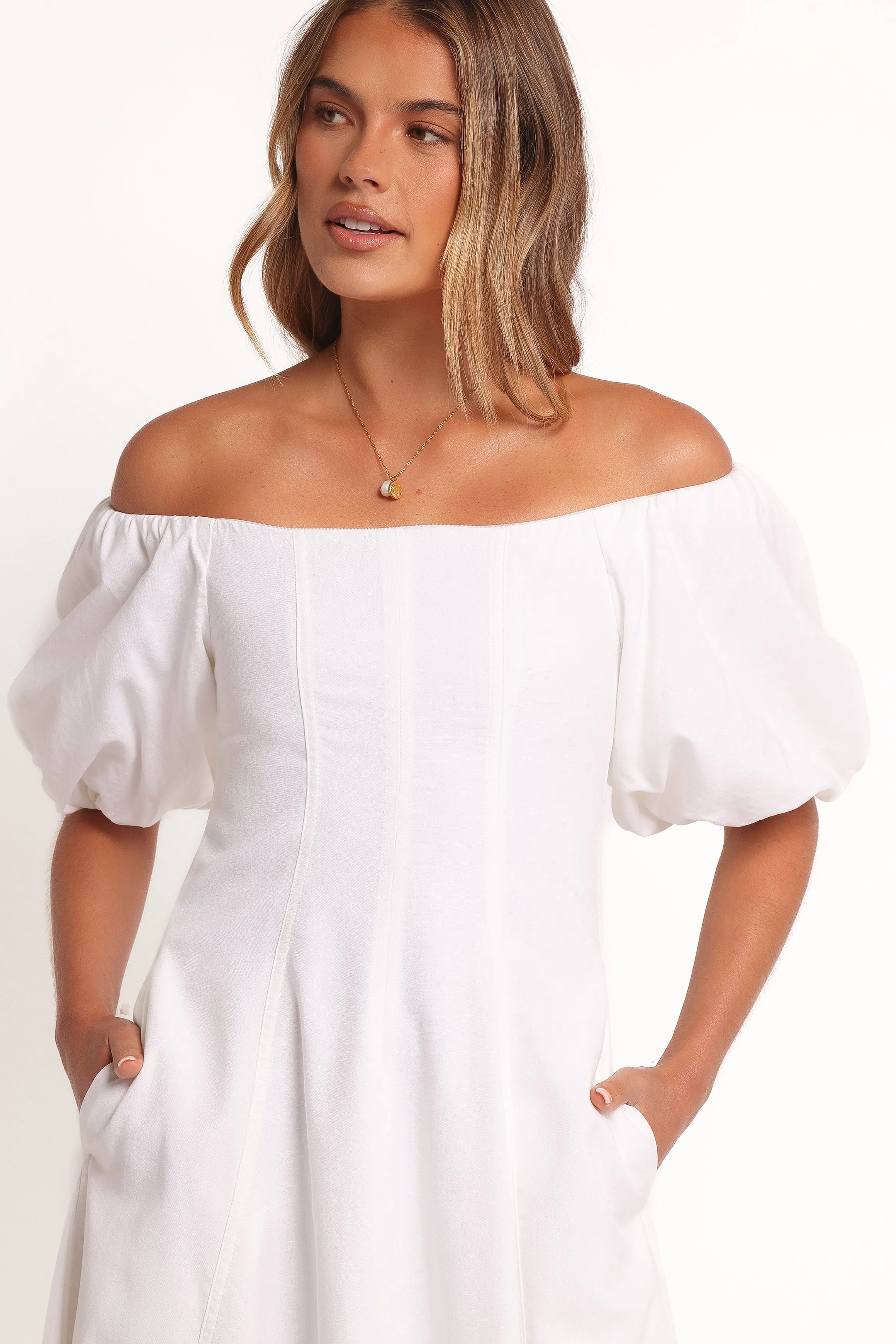 Jensen Off Shoulder Midi Dress - Ivory sold by Petal & Pup product image thumbnail 5