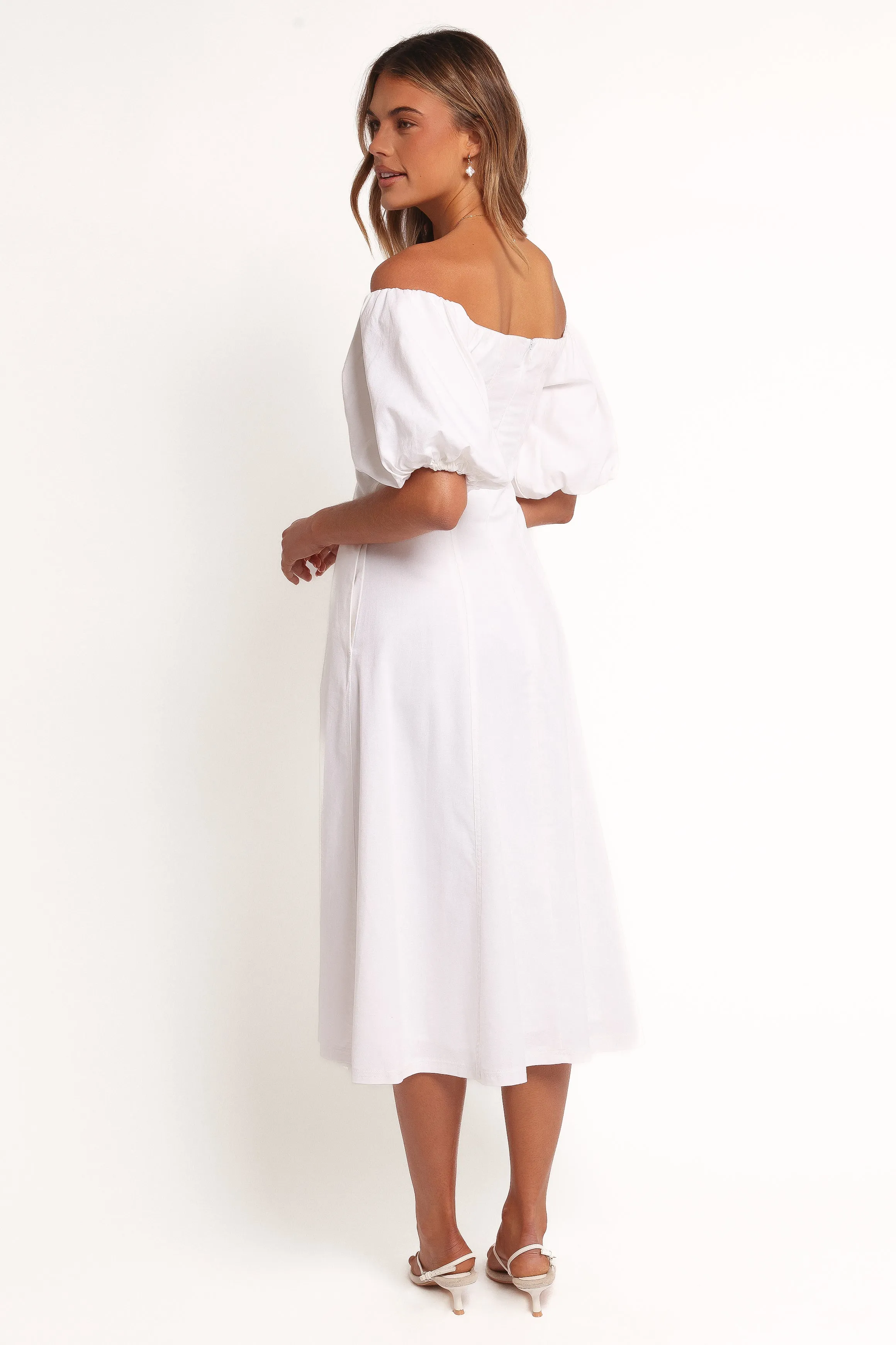 Jensen Off Shoulder Midi Dress - Ivory sold by Petal & Pup product image thumbnail 4