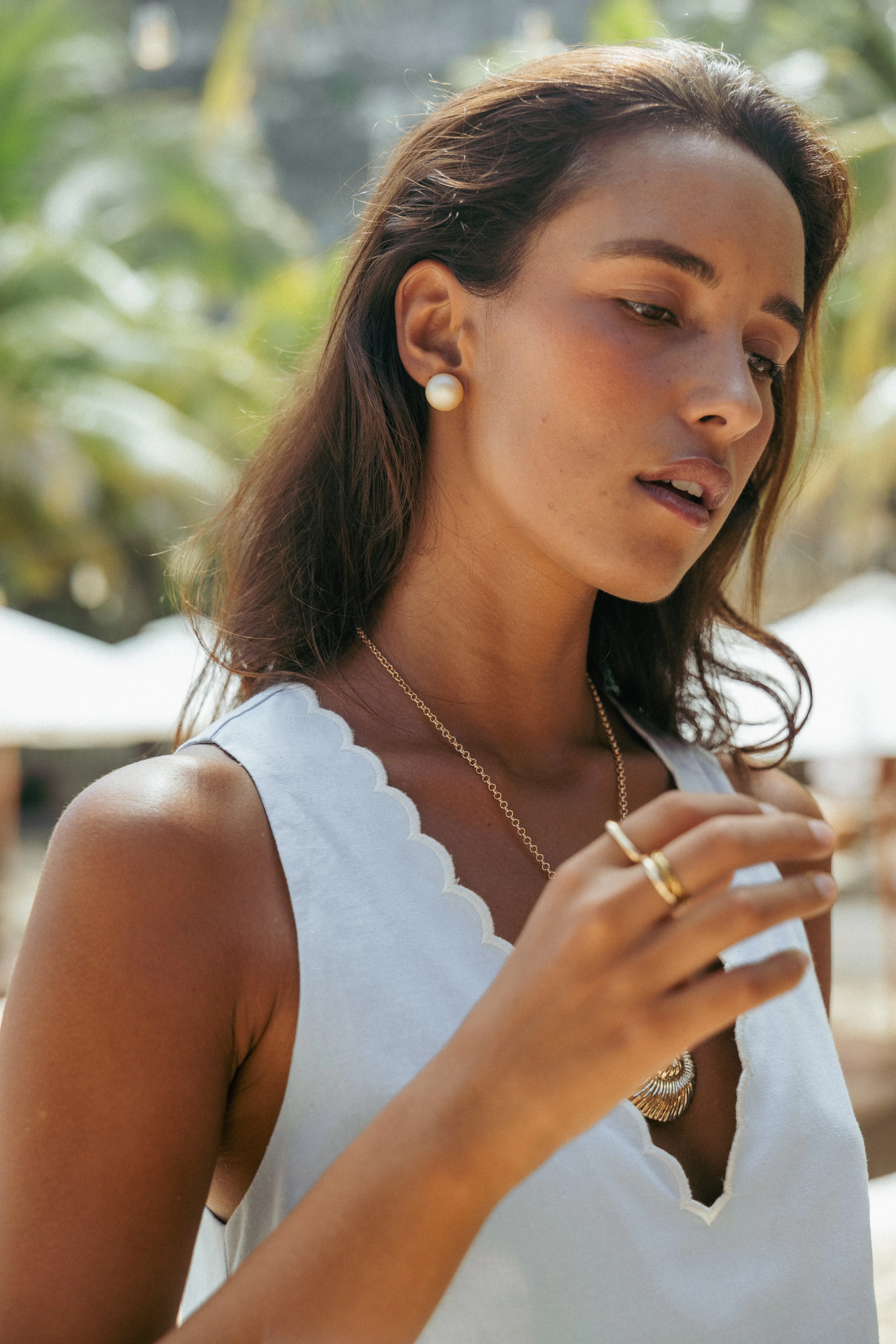 Adalee Stud Earrings - Pearl sold by Petal & Pup product image thumbnail 4