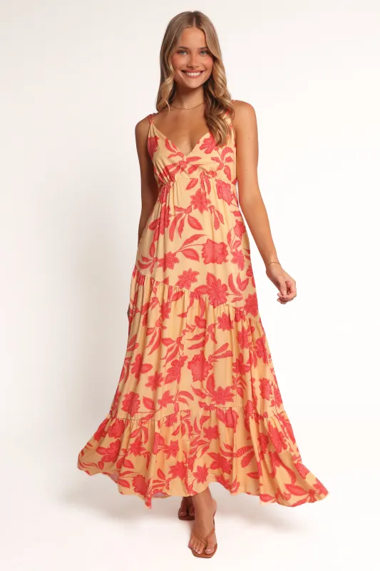 Forbes Maxi Dress - Red Floral sold by Petal & Pup