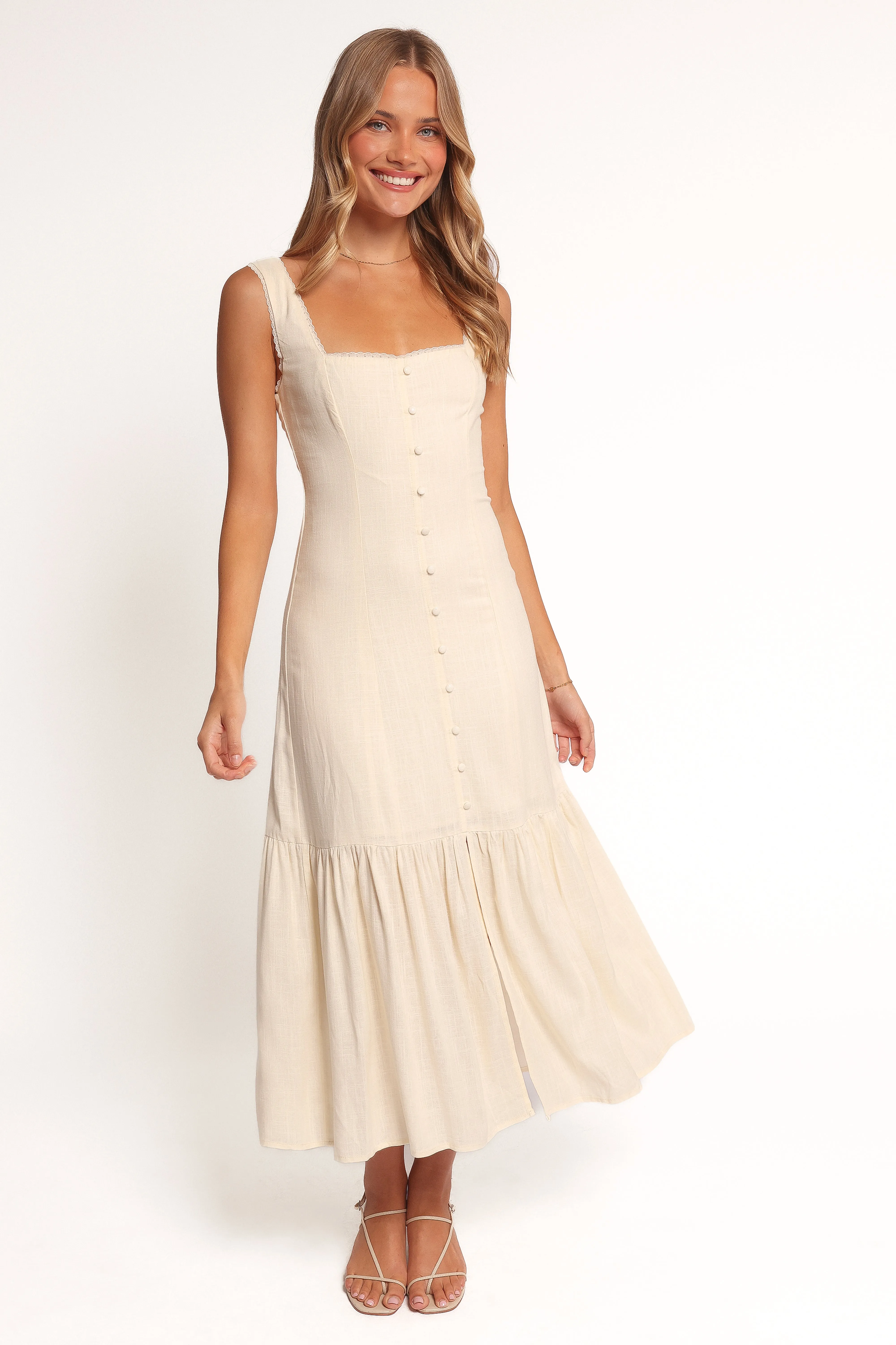 Brisa Maxi Dress - Cream sold by Petal & Pup