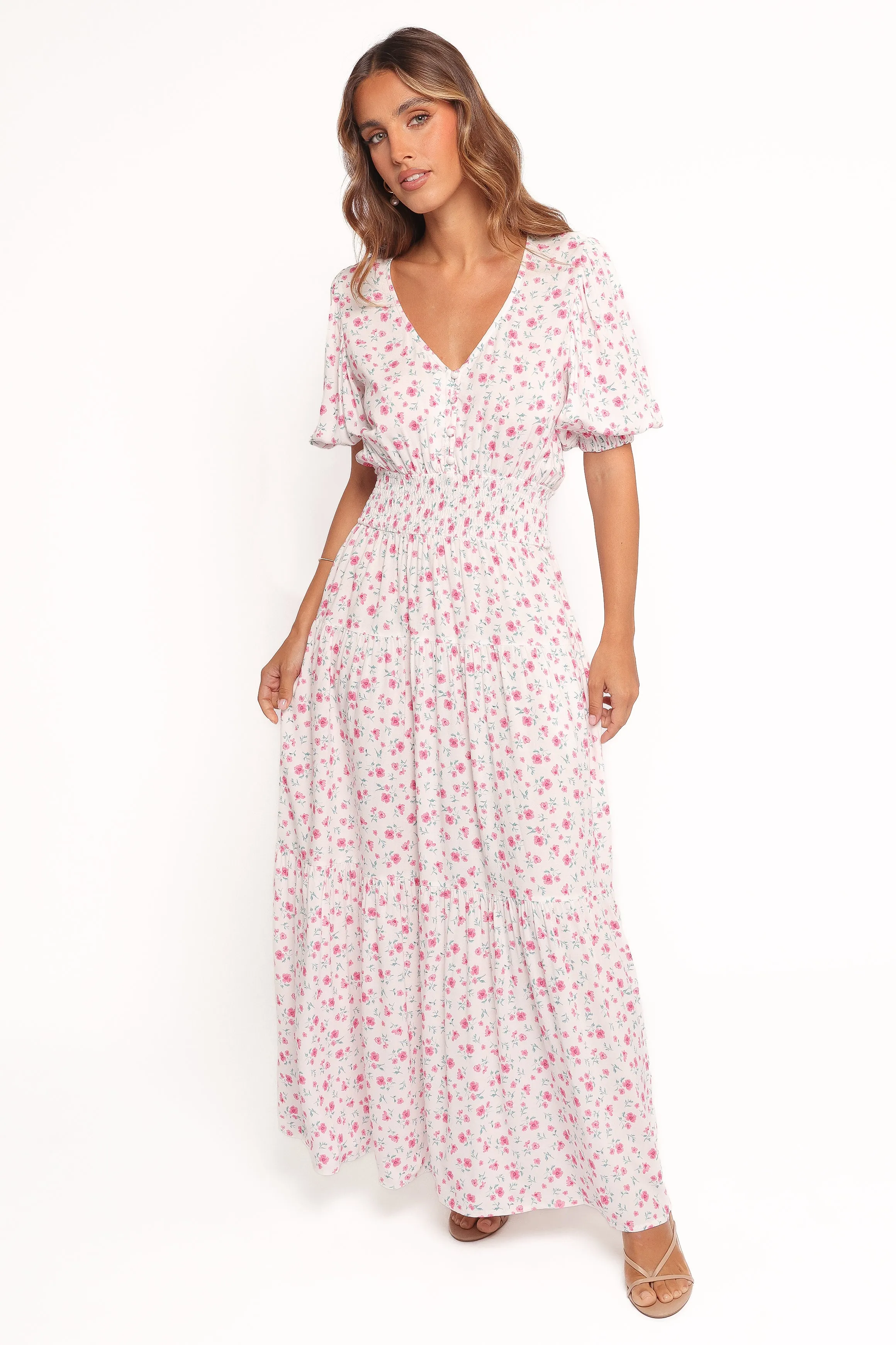 Thomas Maxi Dress - Pink Ditsy Floral sold by Petal & Pup