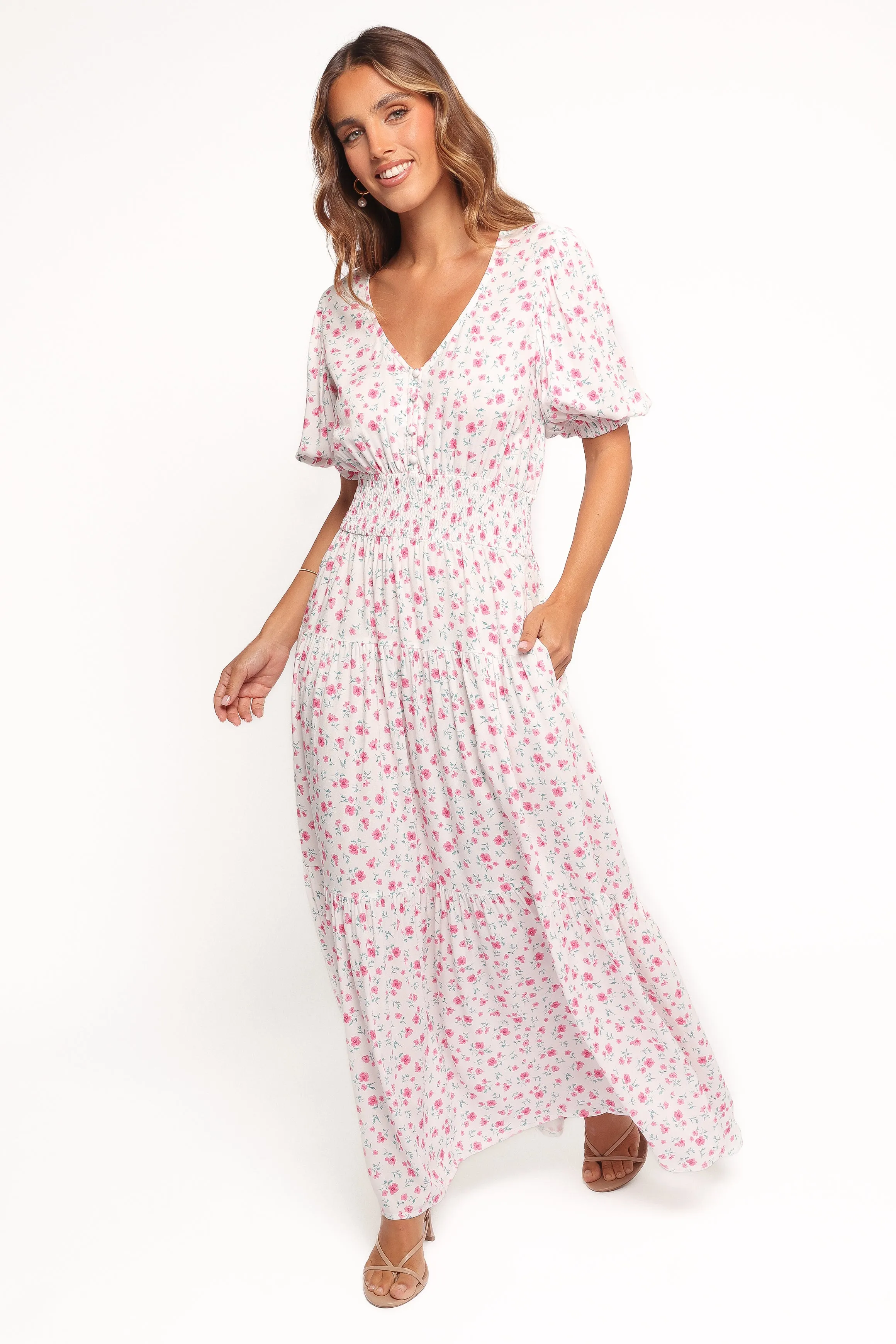 Thomas Maxi Dress - Pink Ditsy Floral sold by Petal & Pup product image thumbnail 3
