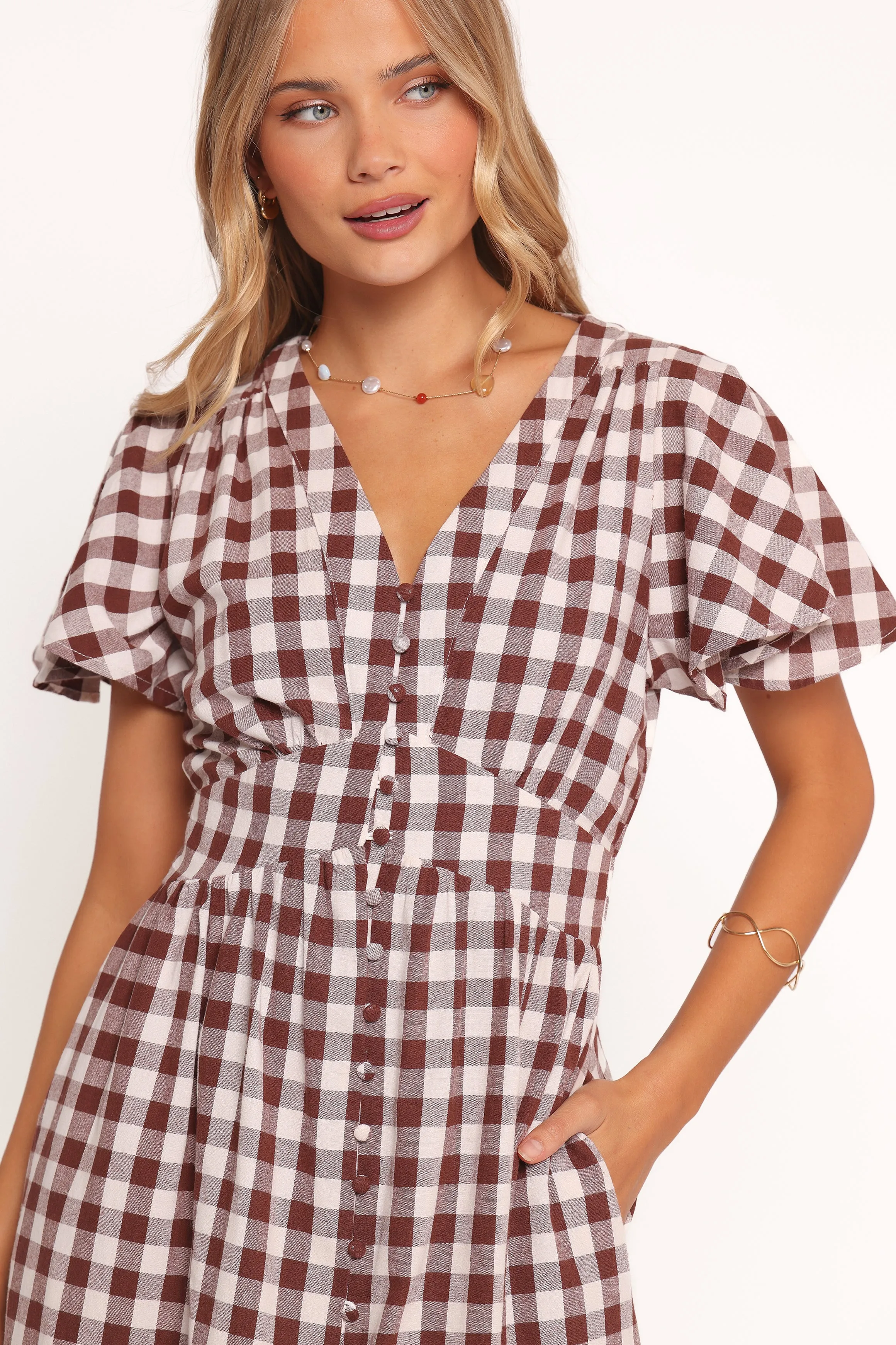 Robinson Maxi Dress - Brown Gingham sold by Petal & Pup product image thumbnail 2