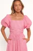 Chlo Puff Sleeve Midi Dress - Red Stripe sold by Petal & Pup