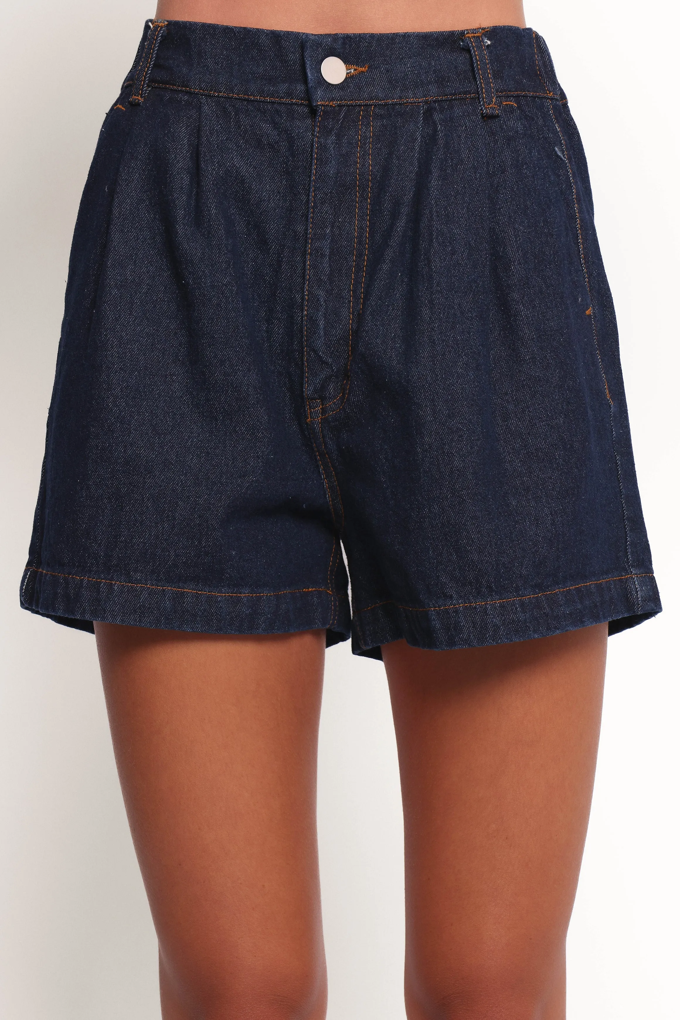 Nylah Pleated Denim Short - Mid Denim sold by Petal & Pup product image thumbnail 2