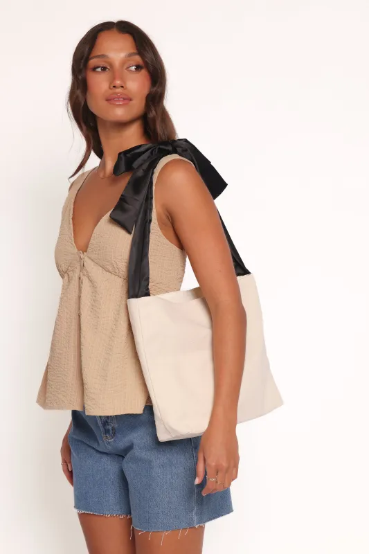 Amity Bow Bag - White sold by Petal & Pup