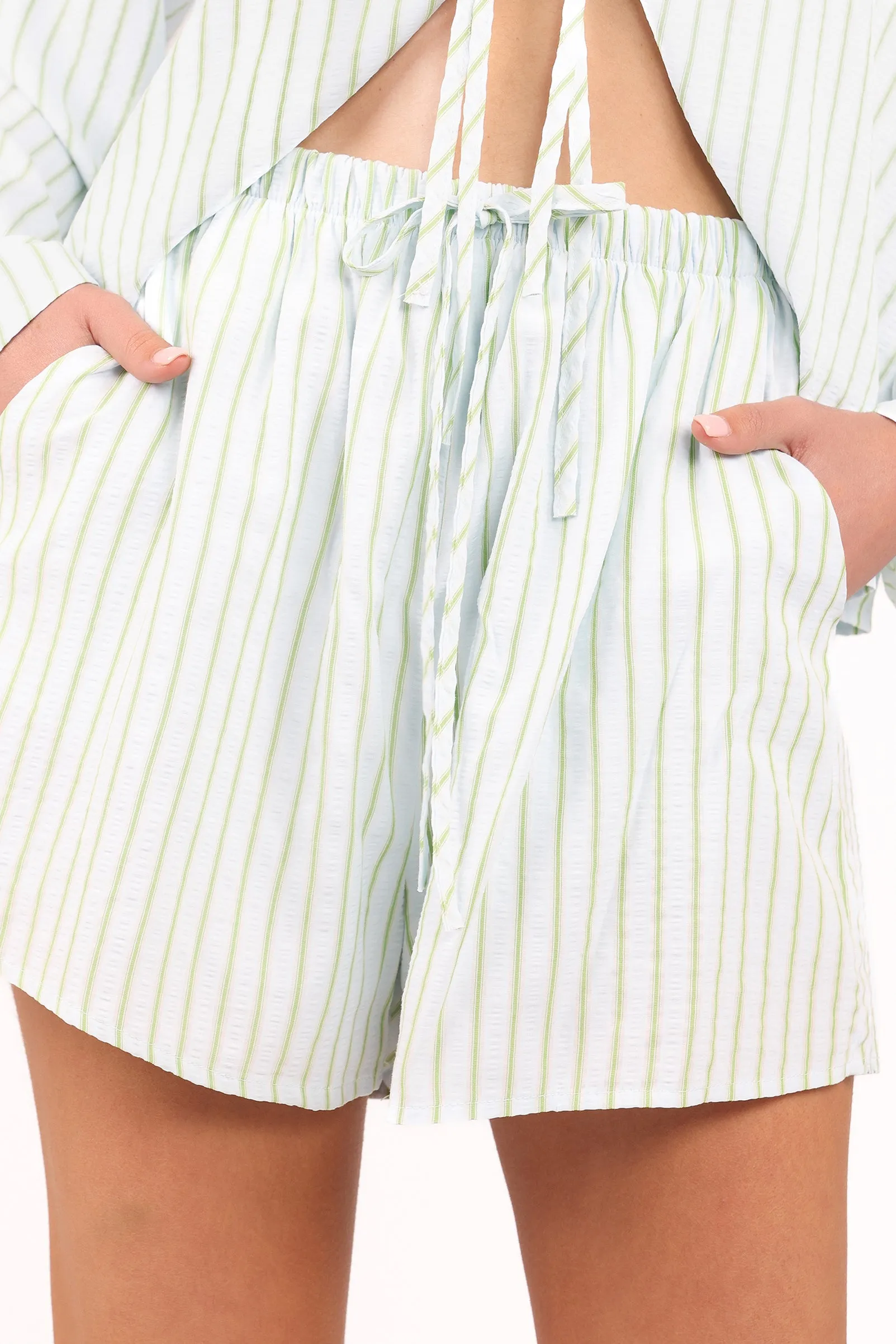 Flynn Short Set - Green Blue Stripe sold by Petal & Pup product image thumbnail 5