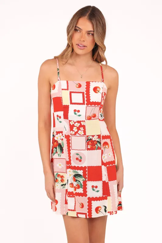Loredana Mini Dress - Cherry sold by Petal & Pup