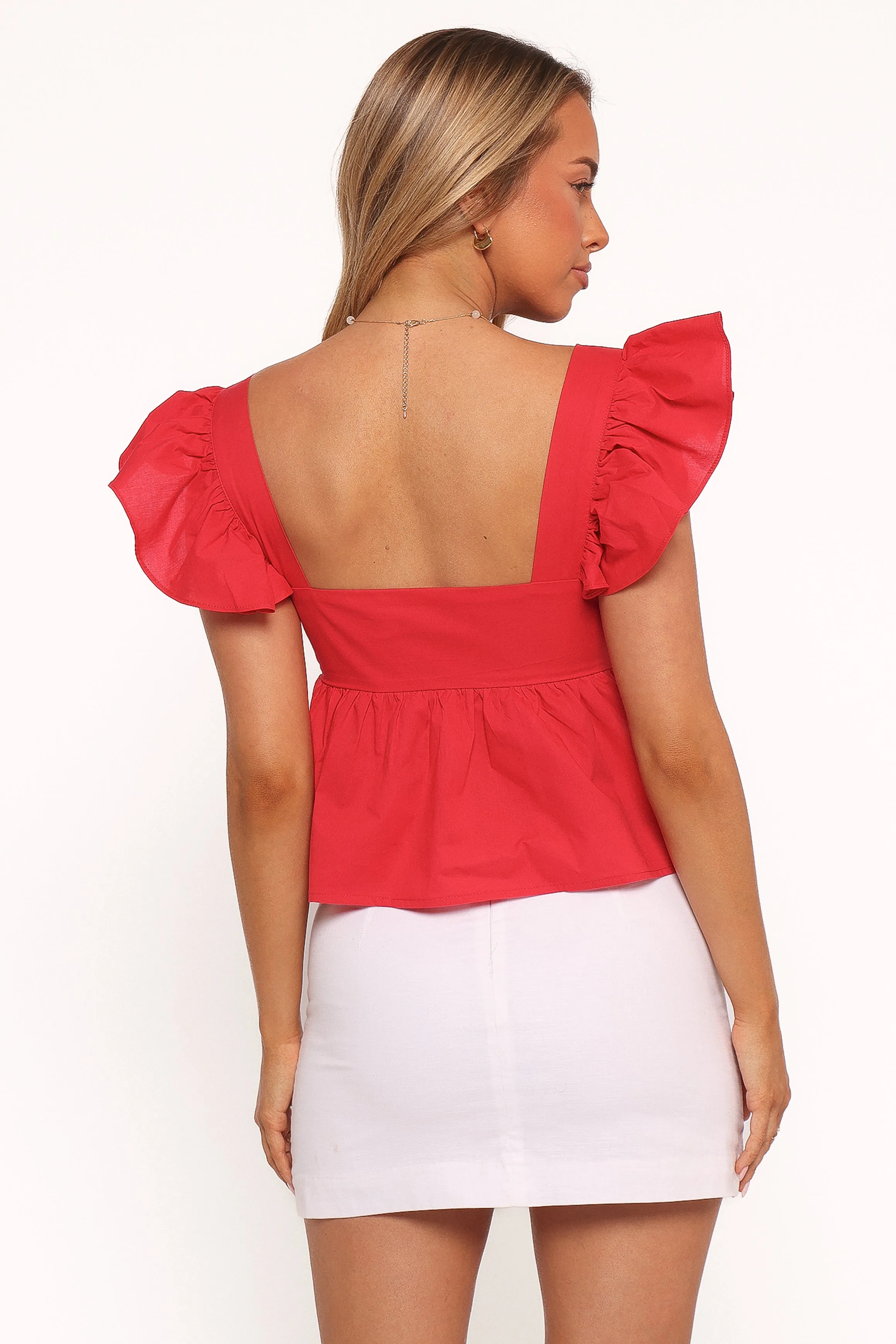 Lyric Ruffle Top - Red sold by Petal & Pup product image thumbnail 4