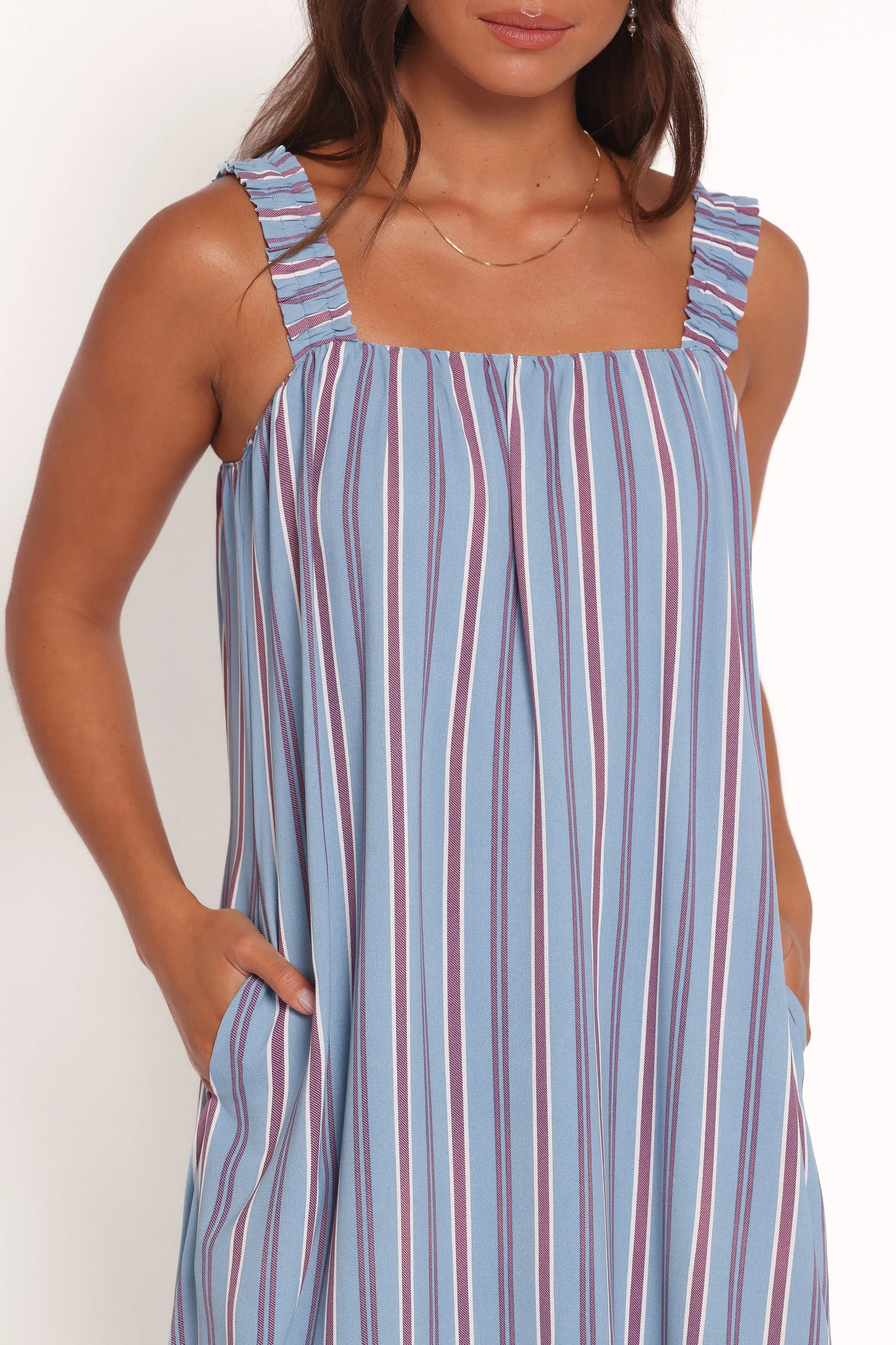 Alessandra Maxi Dress - Blue Stripe sold by Petal & Pup product image thumbnail 3