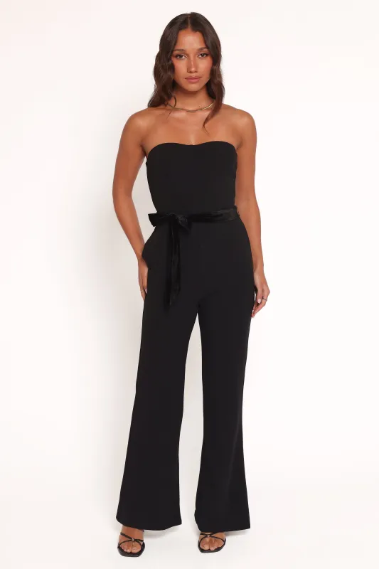 Cameron Strapless Jumpsuit - Black sold by Petal & Pup
