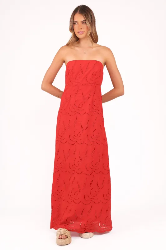 Annika Maxi Dress - Red sold by Petal & Pup