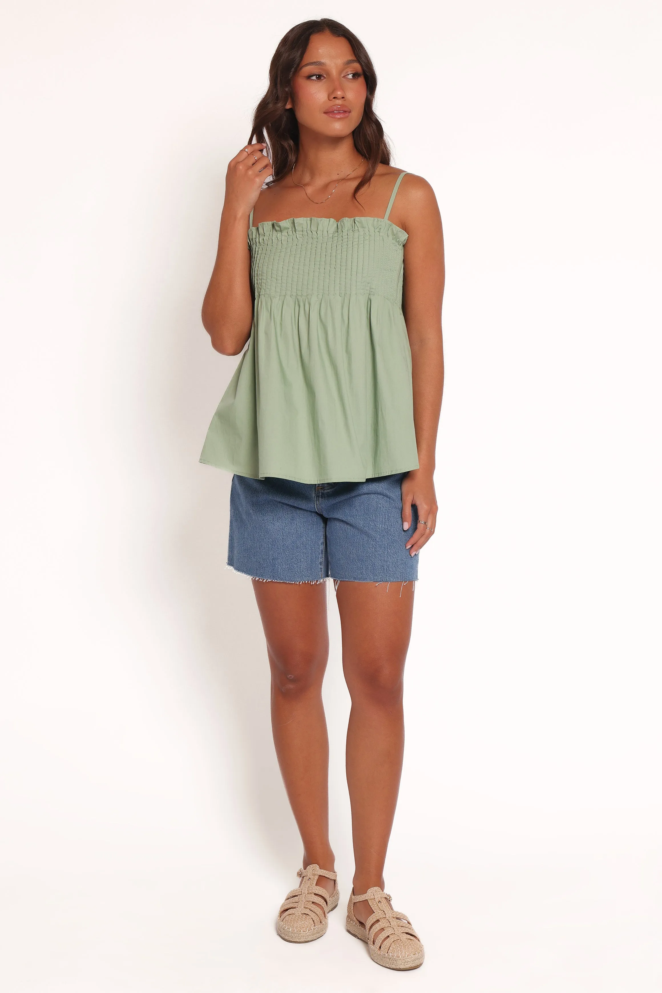 Carson Pleated Top - Sage Green sold by Petal & Pup product image thumbnail 5