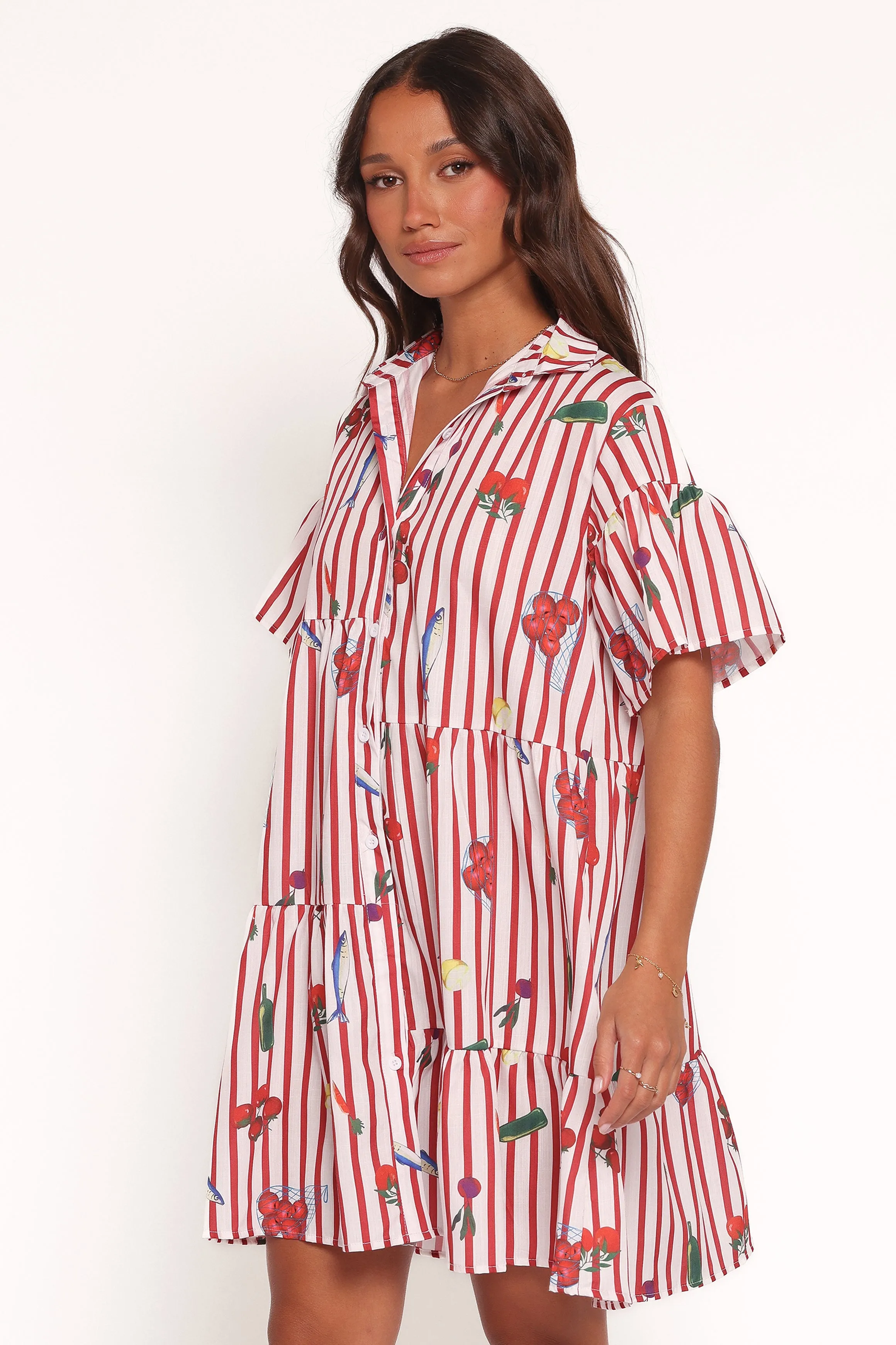 Peachy Mini Dress - Red Picnic Stripe sold by Petal & Pup product image thumbnail 3