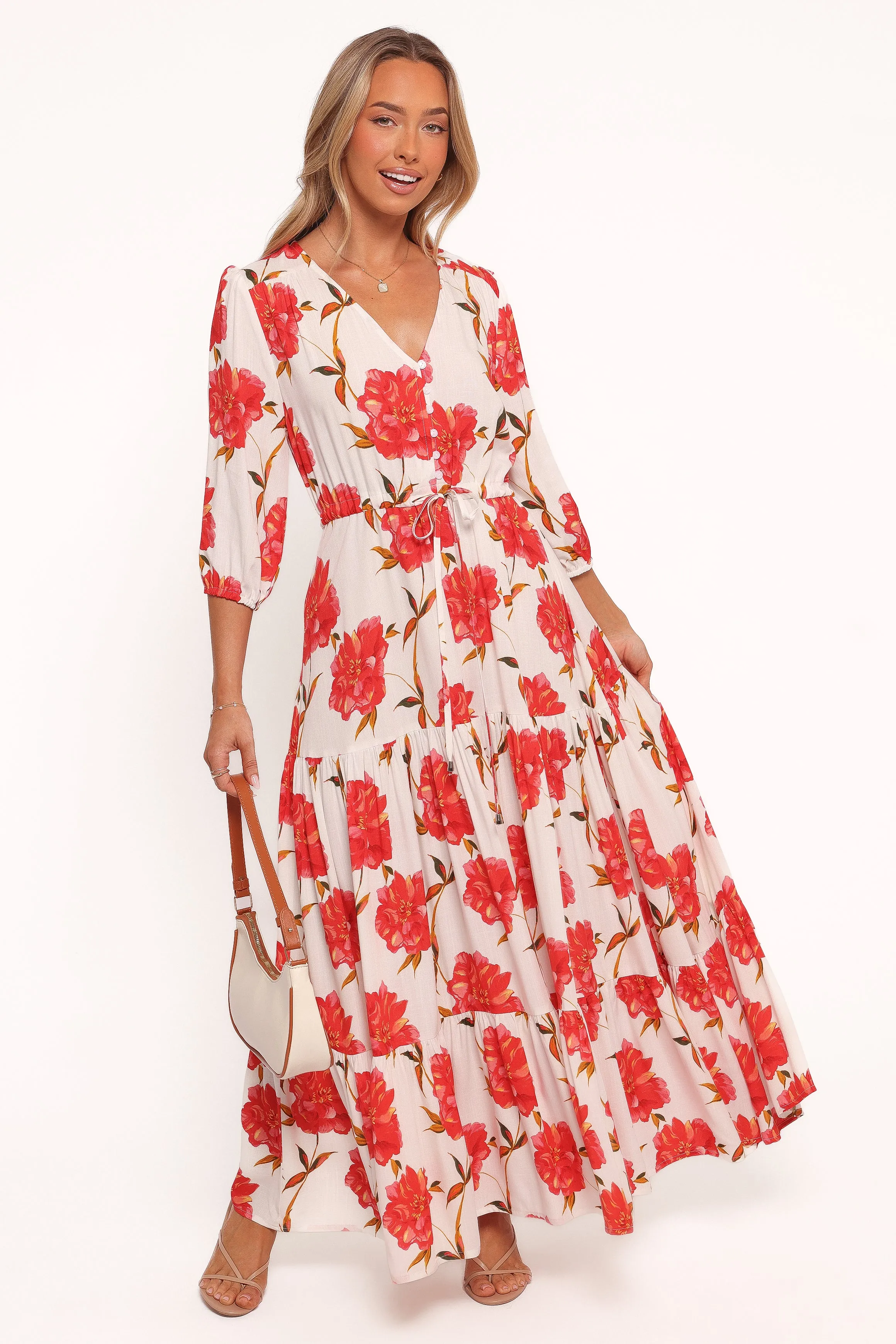 Kelda Dress - Red Floral sold by Petal & Pup