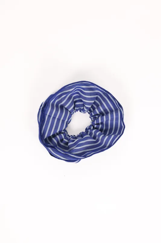 Corina Scrunchie - Blue Stripe sold by Petal & Pup