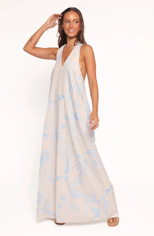 Naida Maxi Dress - Blue Soleil sold by Petal & Pup