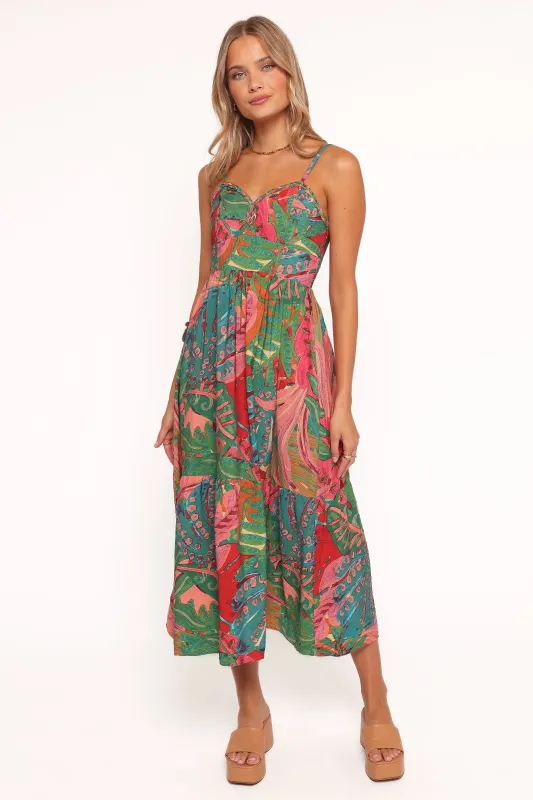 Eleonora Midi Dress - Calypso Coral made by Petal & Pup