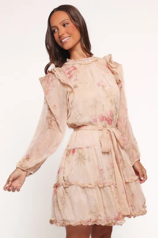 Phaedra Long Sleeve Mini Dress - Soft Rose sold by Petal & Pup