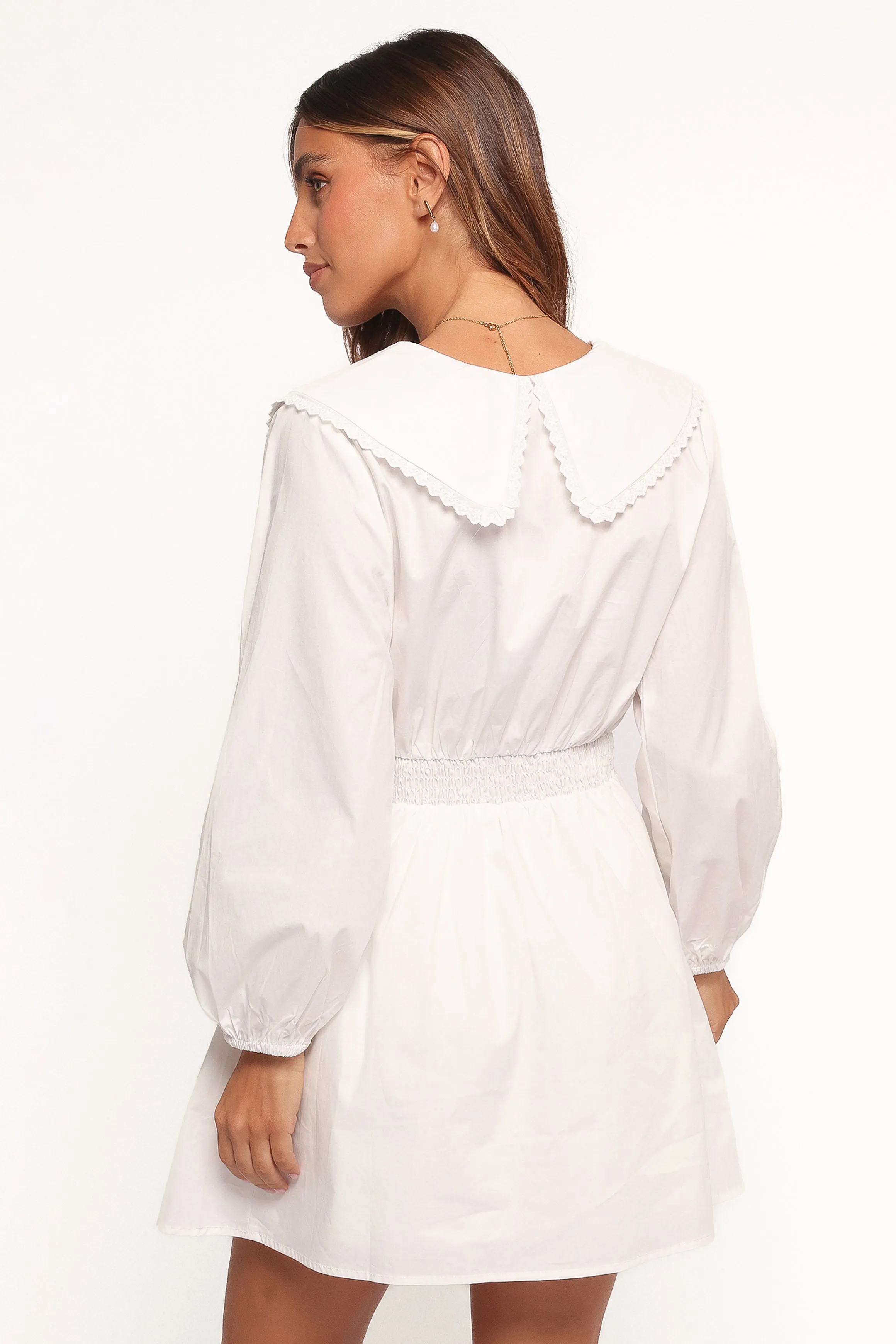 Nerida Long Sleeve Mini Dress - White sold by Petal & Pup product image thumbnail 5