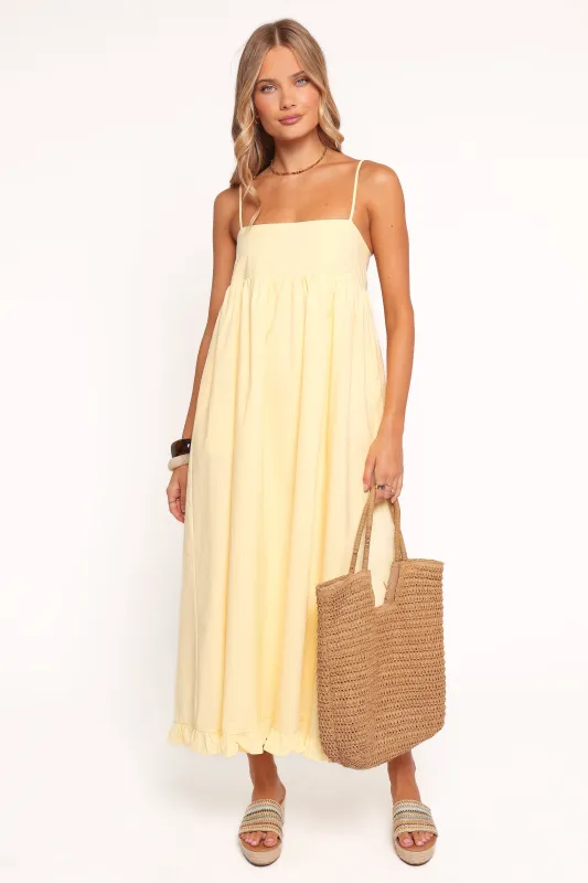 Miuccia Maxi Dress - Butter Yellow sold by Petal & Pup