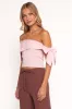Charama Off Shoulder Knit Top - Pink sold by Petal & Pup
