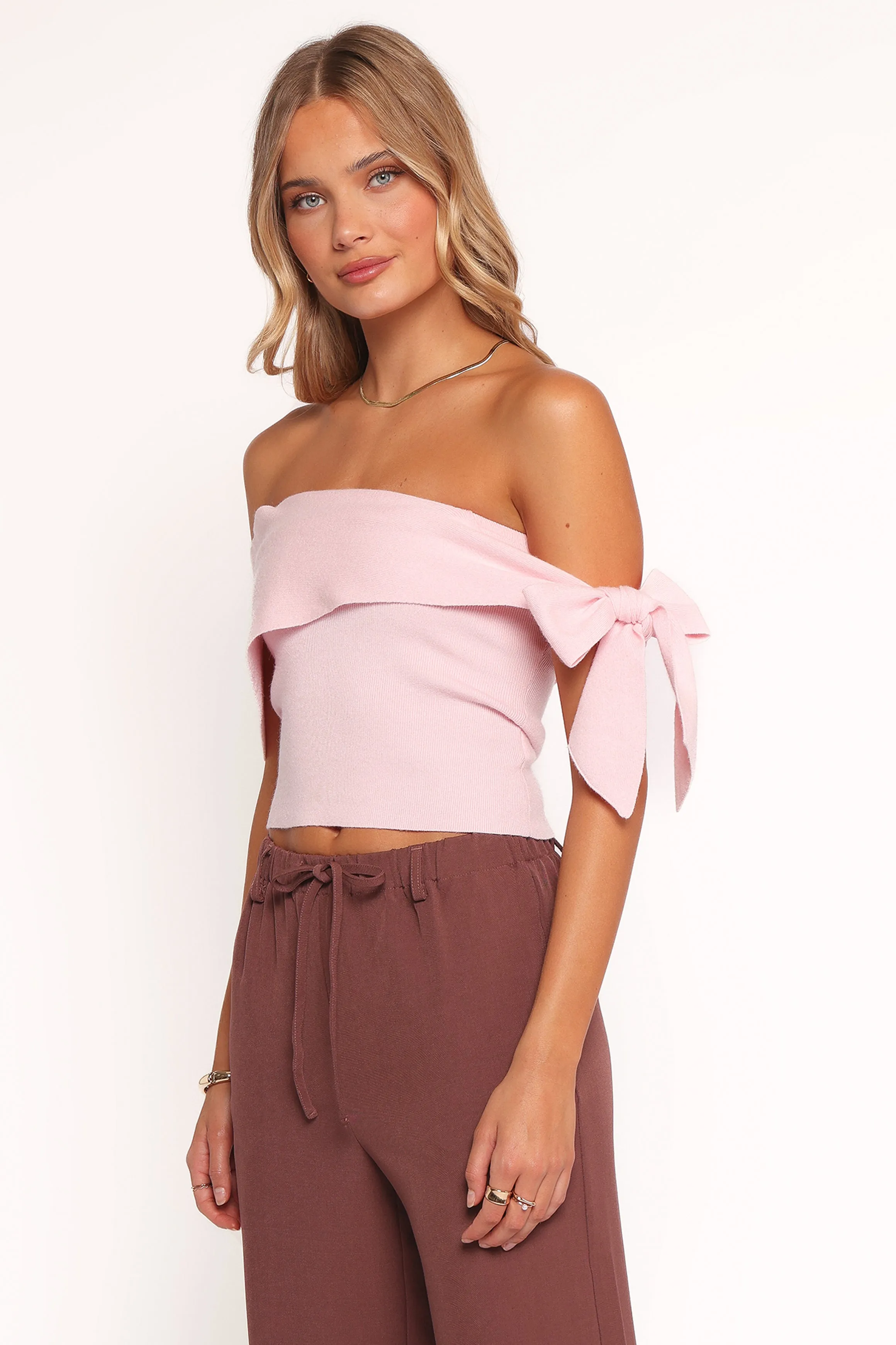 Charama Off Shoulder Knit Top - Pink sold by Petal & Pup product image thumbnail 3