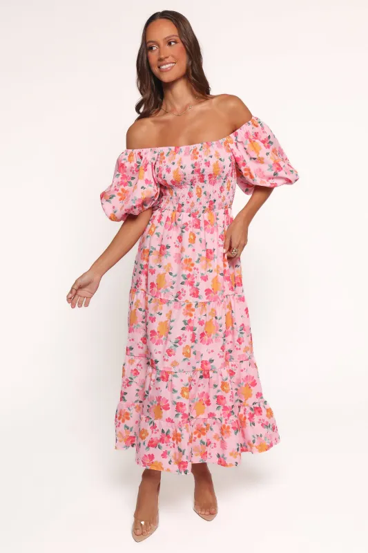 Soliel Midi Dress - Pink Floral sold by Petal & Pup