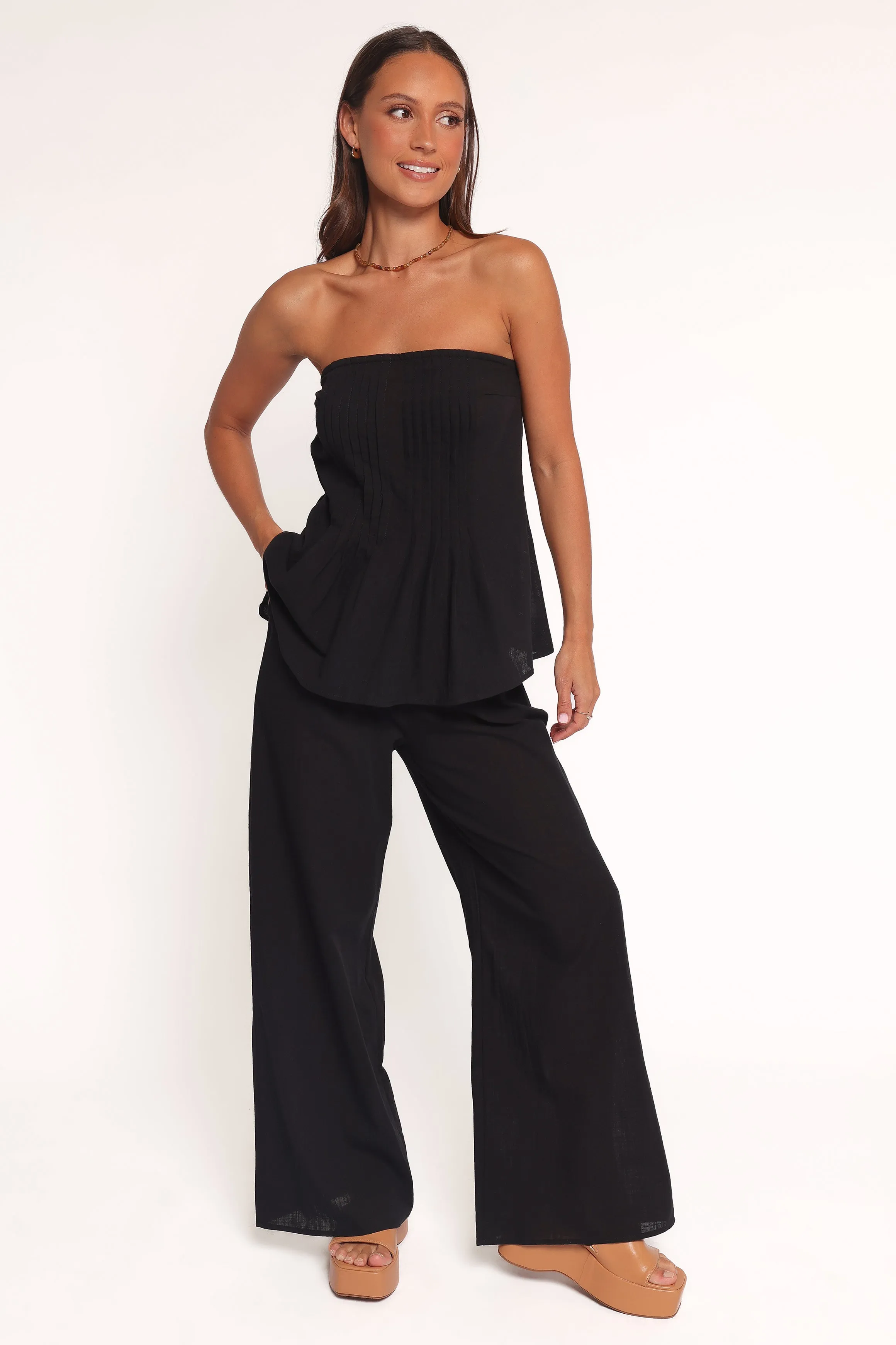 Charlie Strapless Pant Set - Black sold by Petal & Pup