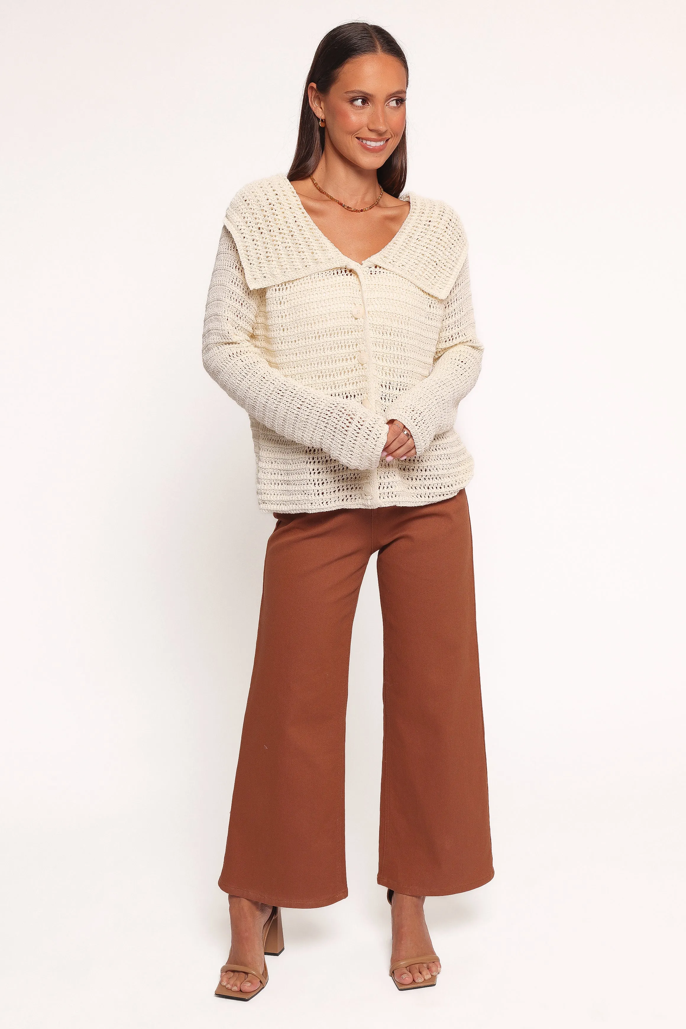 Lyra Large Collar Cardigan - White sold by Petal & Pup product image thumbnail 5